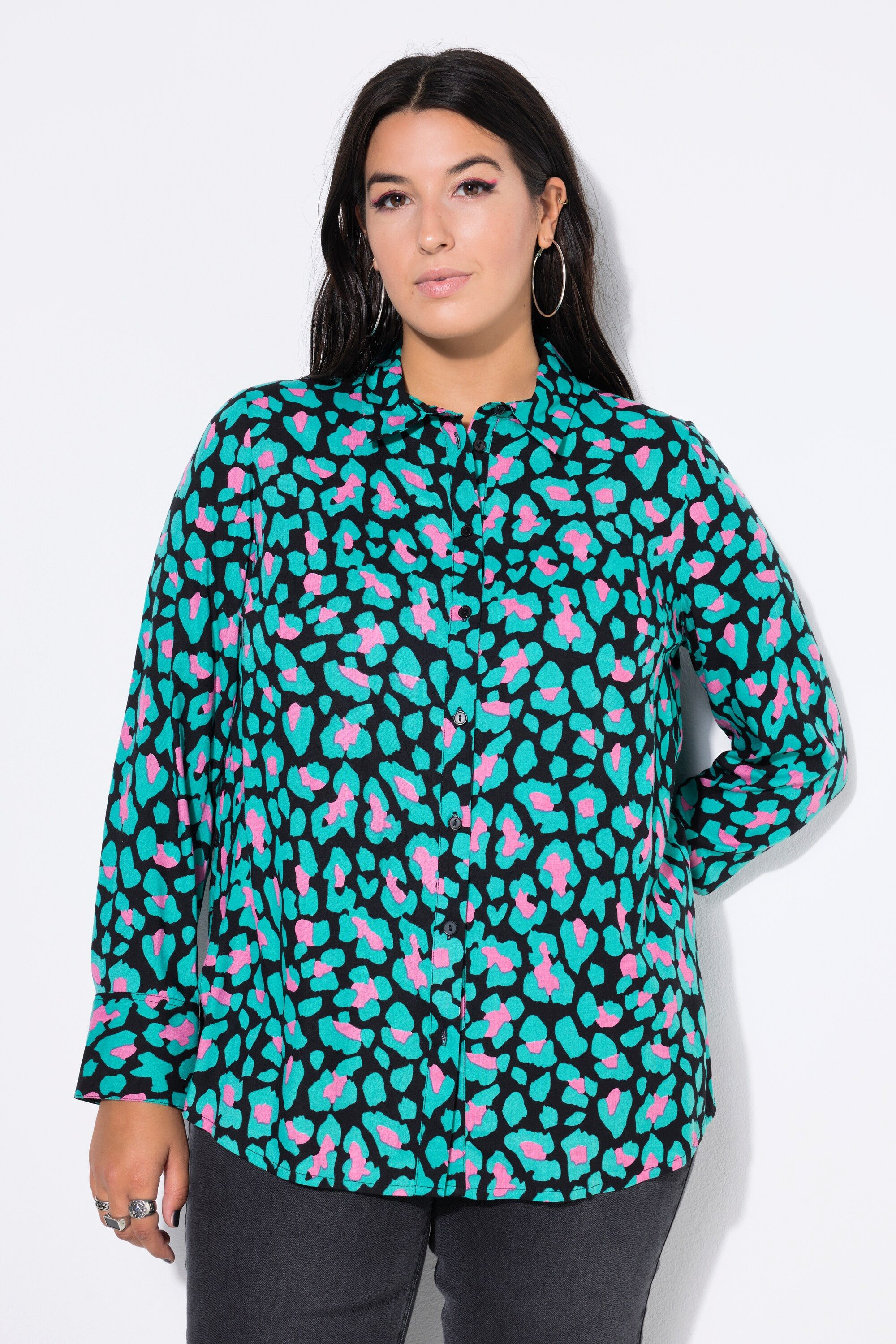 Studio Untold Hemdbluse Hemdbluse Straight Shape Color-Leo günstig online kaufen