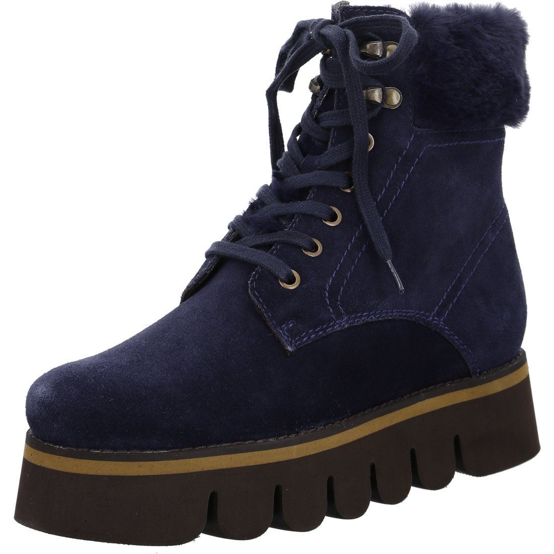 047019 blau Velours Stiefelette Ara - Damen Vigonza Ara Stiefelette Schuhe,