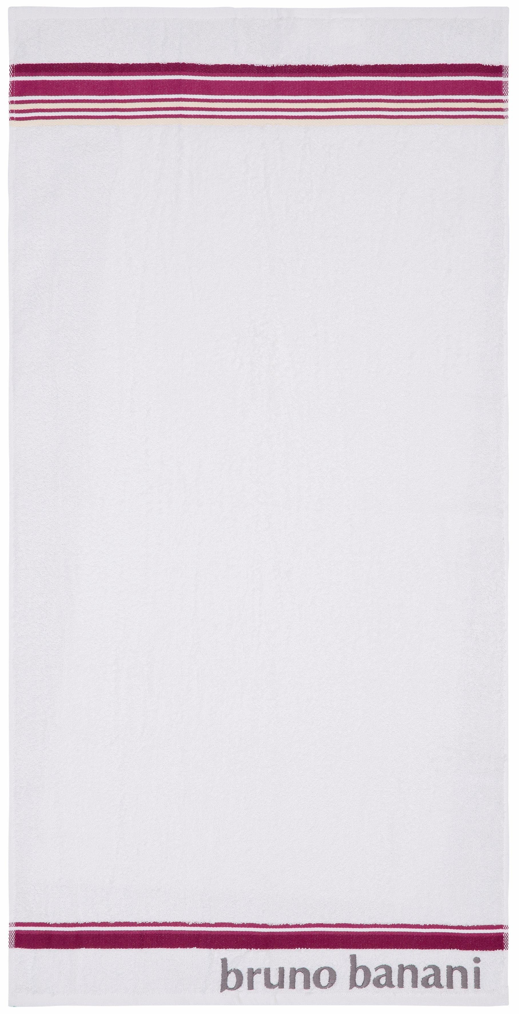 Bordüre teiliges Set Banani mit Set, 100% 7 magenta/weiß Walkfrottee, Bruno Maja, 7-tlg), (Set, Handtücher Baumwolle Markenlogo, Handtuch und