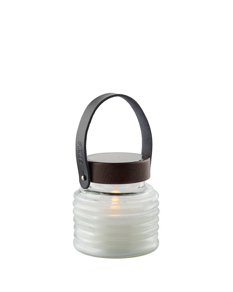 Sirius Home A/S LED Laterne Aston Solar 1 LED 12 x 12cm schwarz braun, LED fest integriert, warmweiß, fernbedienbar