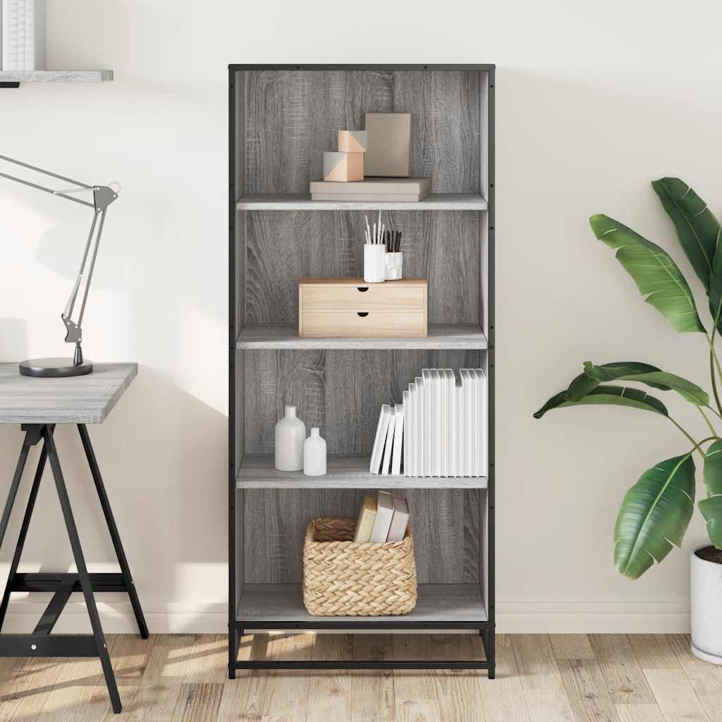 vidaXL Bücherregal Bücherregal Grau Sonoma 60x35x139 cm Holzwerkstoff, 1-tlg.