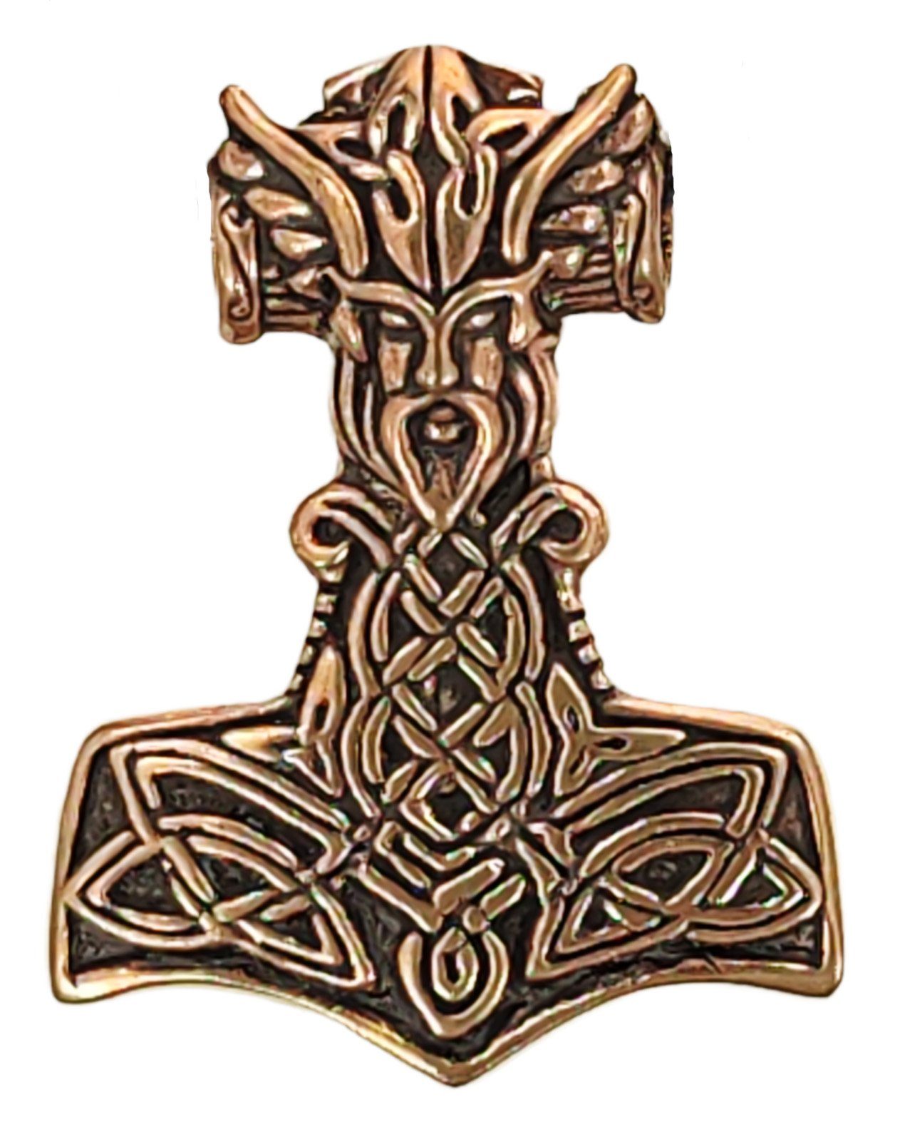 Bronze Kiss Hammer Wikinger Thorshammer Odin Anhänger Leather Thorhammer Thor großer Kettenanhänger of