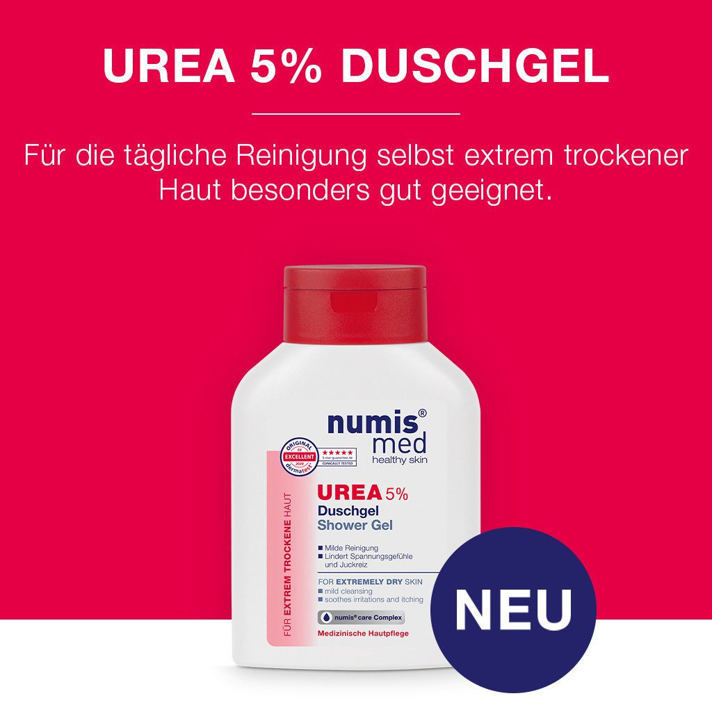 numis med Duschgel Duschgel 5% Urea für extrem trockene Haut - vegane Hautpflege 1x 200ml, 1-tlg.