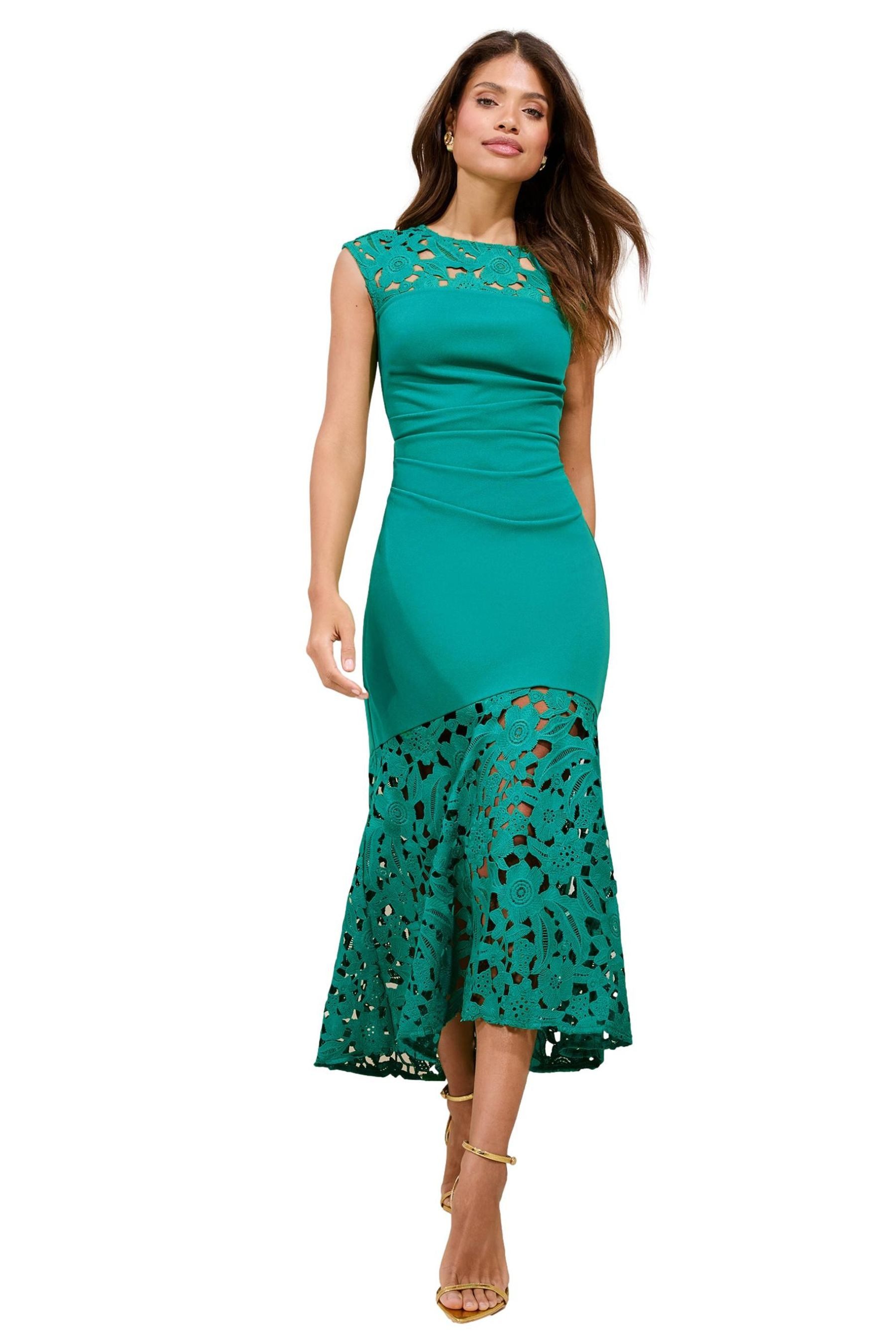 LIPSY Partykleid Lipsy Fit-and-Flare-Midaxikleid, Spitze, Regular (1-tlg) günstig online kaufen