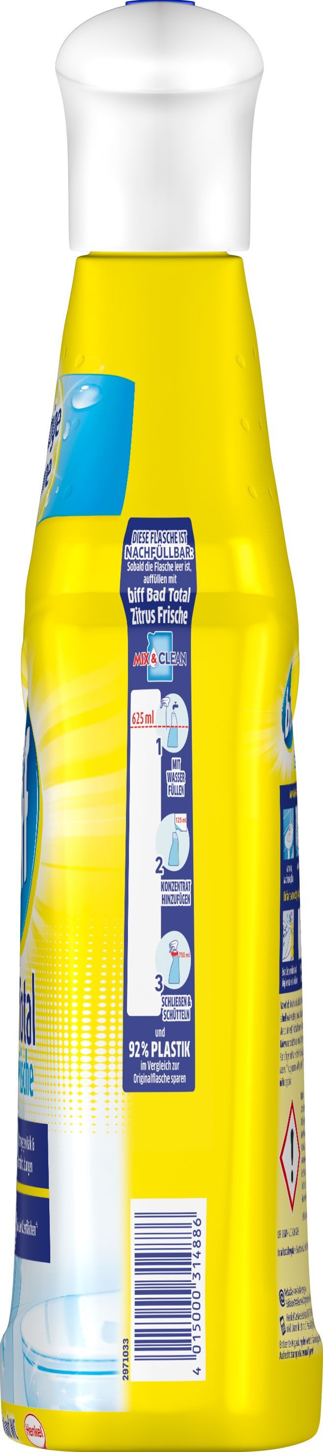 biff BIFF Bad Total Reiniger Zitrus Frische Sprühflasche 750ml Badreiniger (750 ml - Entfernt 99,9 % der Bakterien und speziellen Viren)