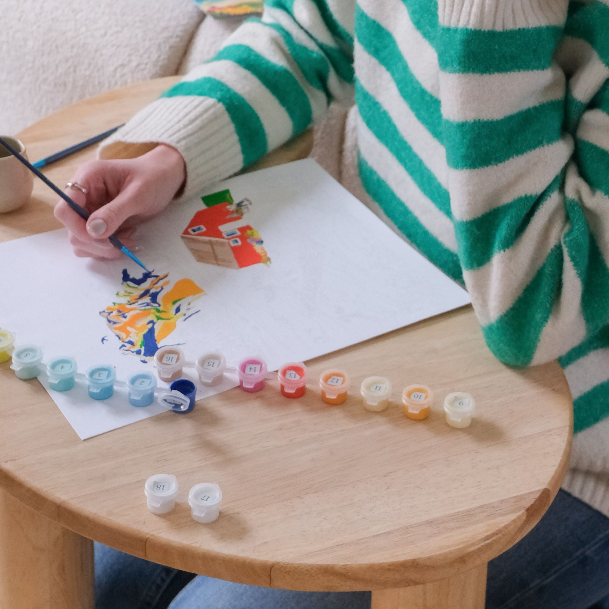 La Petite Epicerie Malen nach Zahlen Set Kinder & Erwachsene Kreatives Malen mit Pinsel und Farben