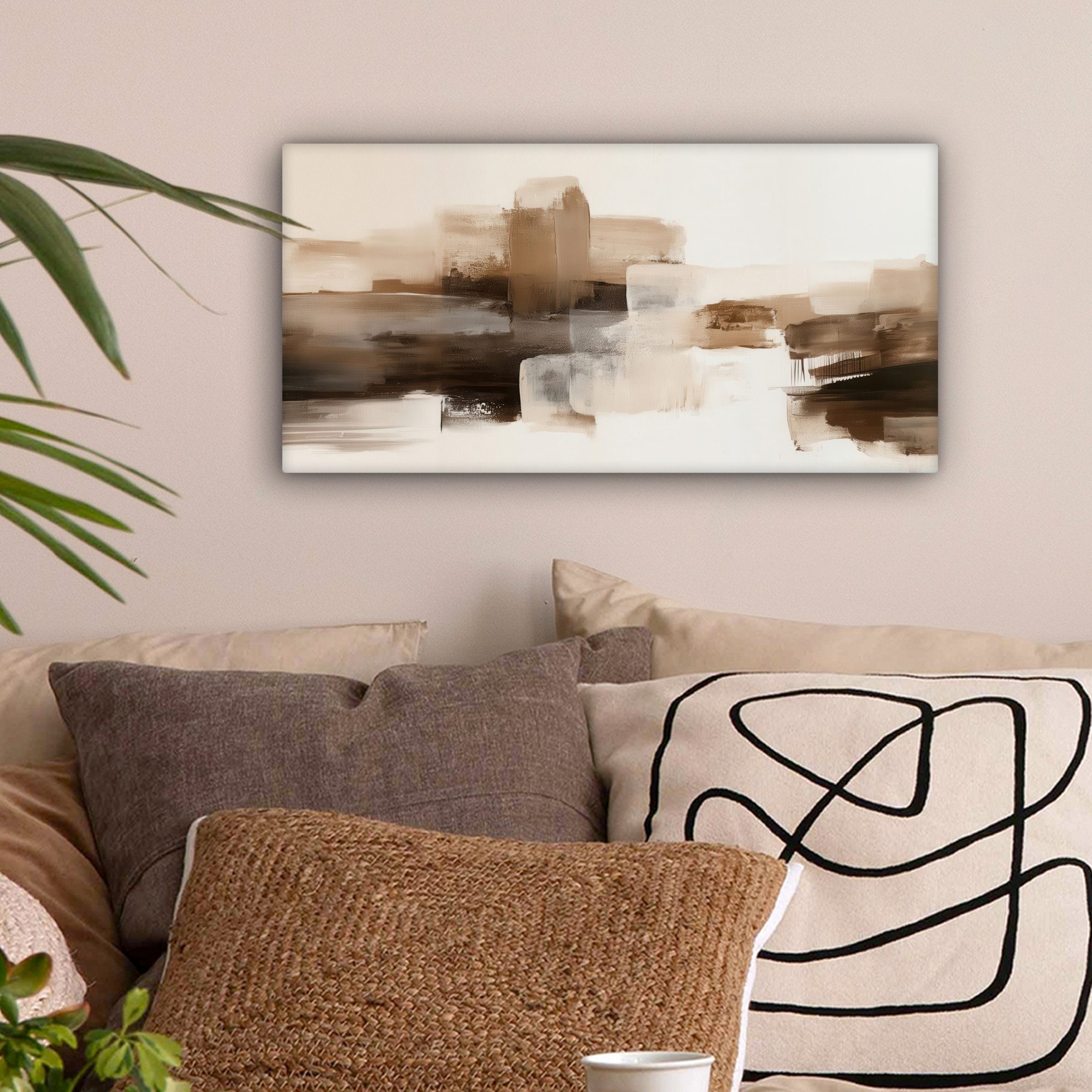 OneMillionCanvasses® Leinwandbild Panorama Pinselstriche - Abstrakte günstig online kaufen