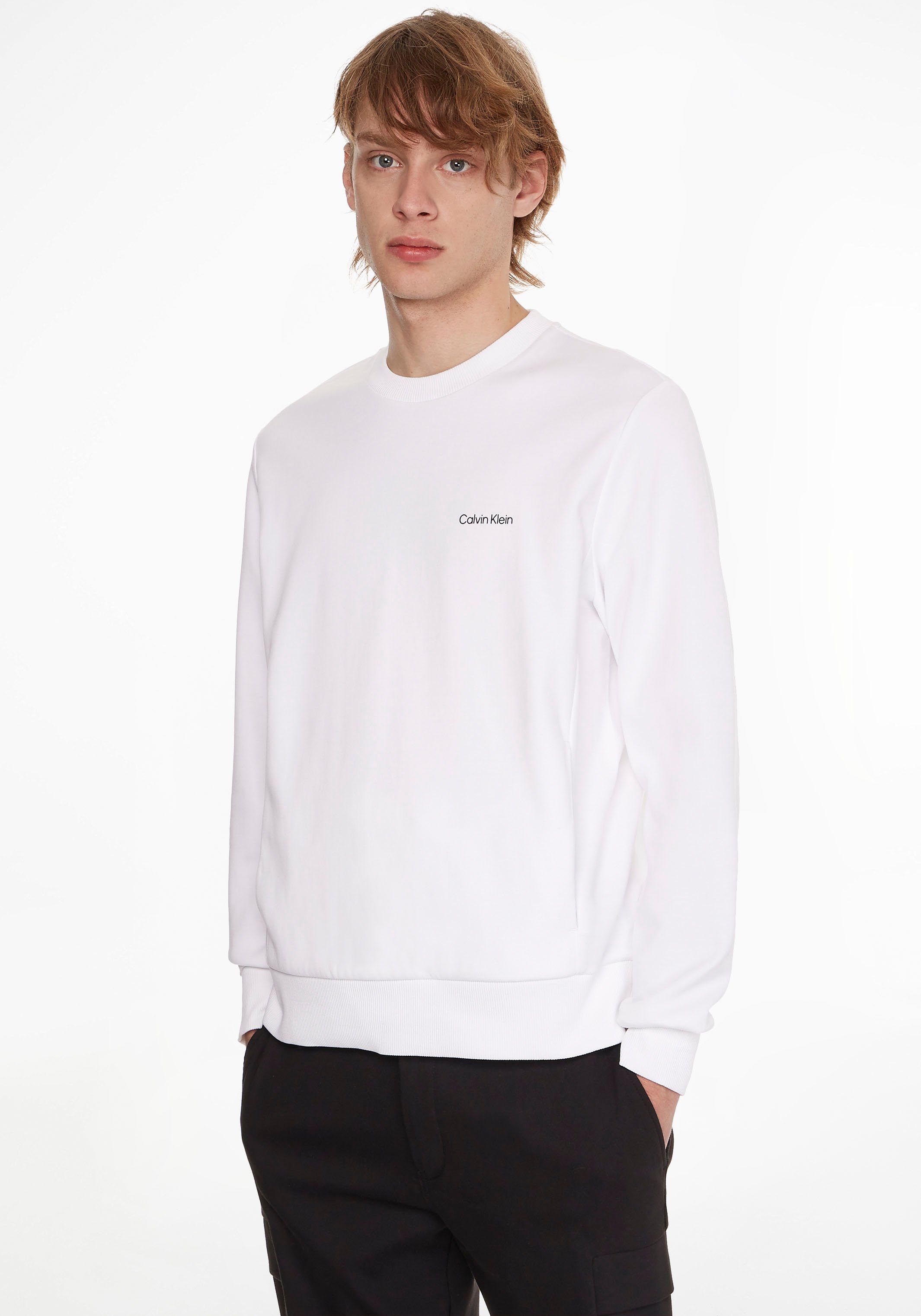 Calvin Klein white MICRO SWEATSHIRT LOGO Sweatshirt bright