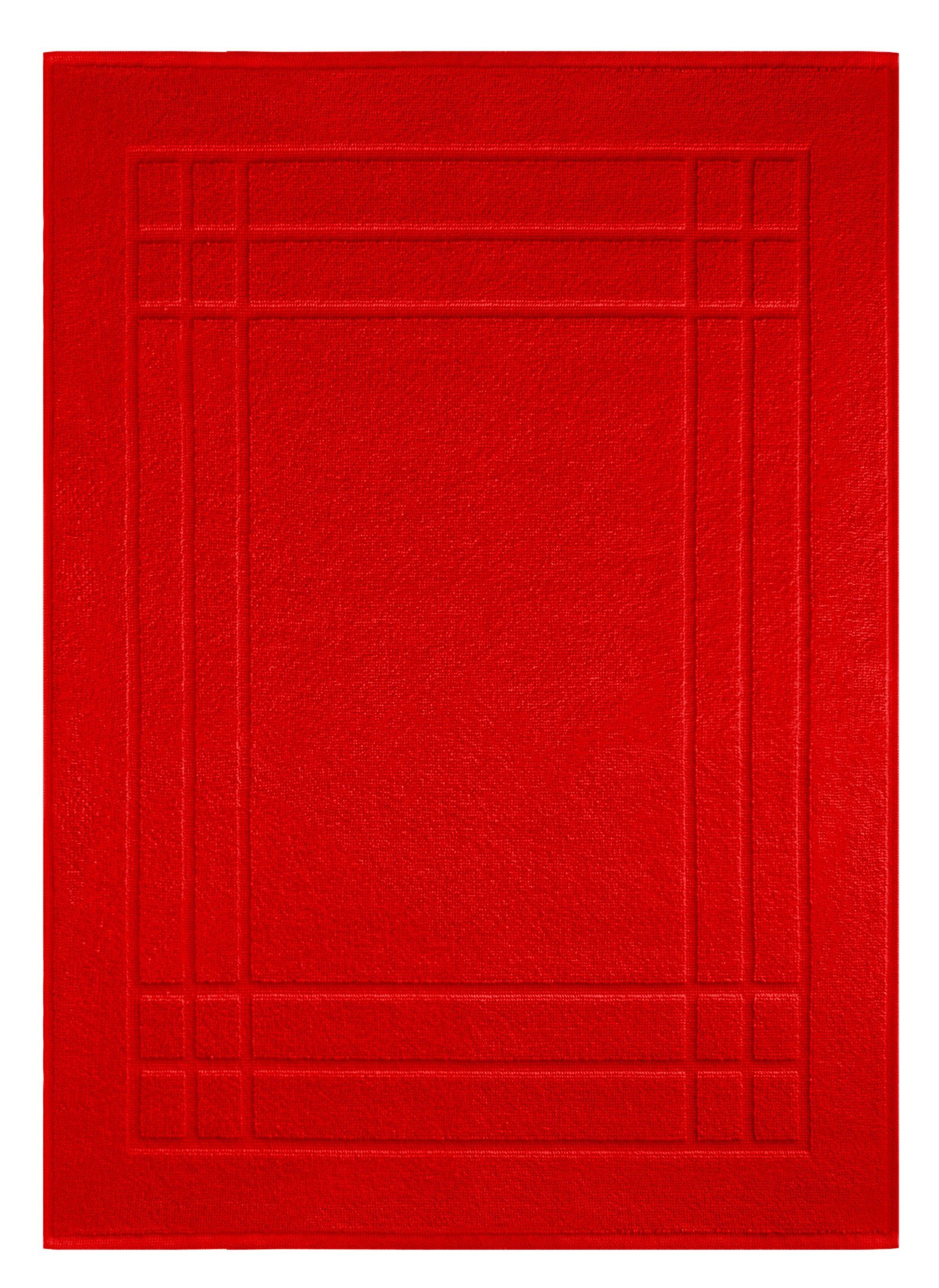 Badematte Pure Lashuma, Höhe 5 mm, schnell trocknend, Baumwolle, rechteckig, roter Badvorleger Baumwolle 50x70 cm saugstark