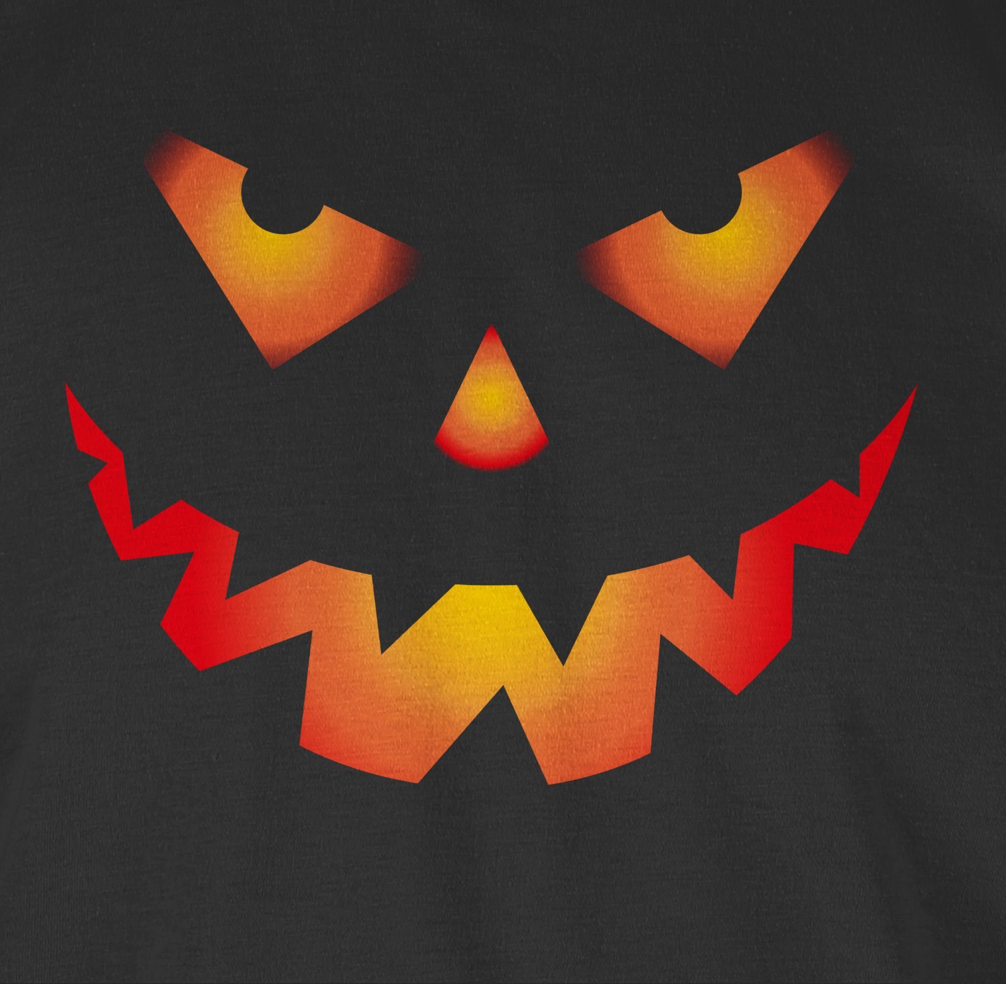 Shirtracer Rundhalsshirt Halloween Gruseliger Gesicht Böse Kostüme Halloween Kürbis Schwarz Gruselig Kürbisgesicht 1 Herren