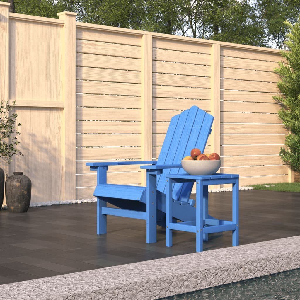 furnicato Gartenstuhl Adirondack-mit Tisch HDPE Aquamarin