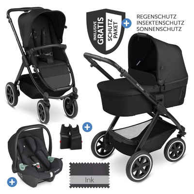 ABC Design Kombi-Kinderwagen Samba - 3in1 Set - Ink, Kinderwagen Buggy mit Babywanne, Babyschale, Sportsitz, Regenschutz