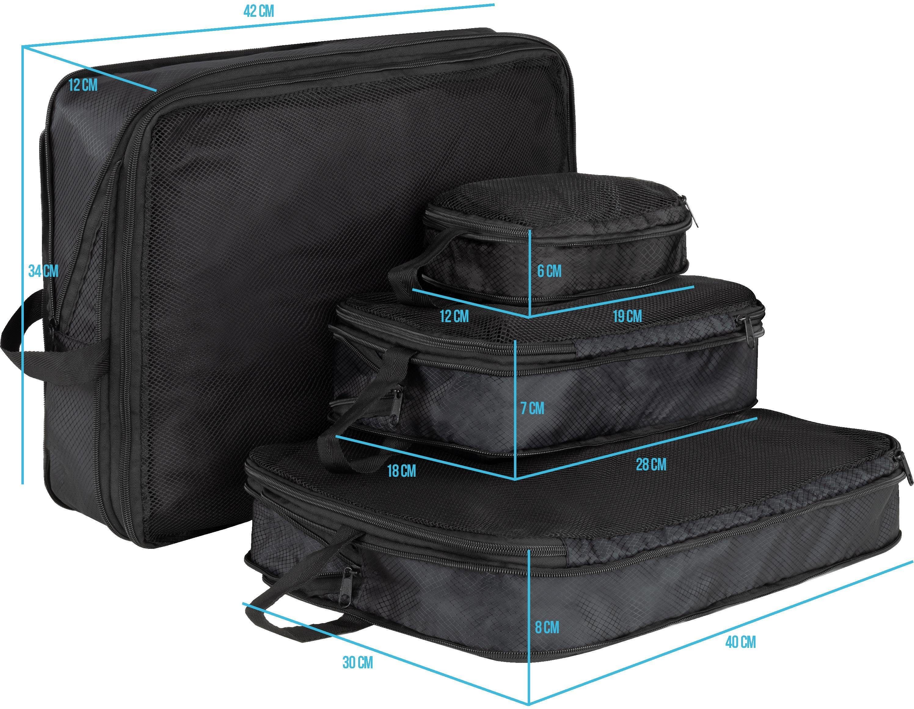 mit Kompressions-Packtaschen Wäschebeutel 4 4-teilig normani (Set, 4 Kleidertaschen St) Nuqui Kleidersack