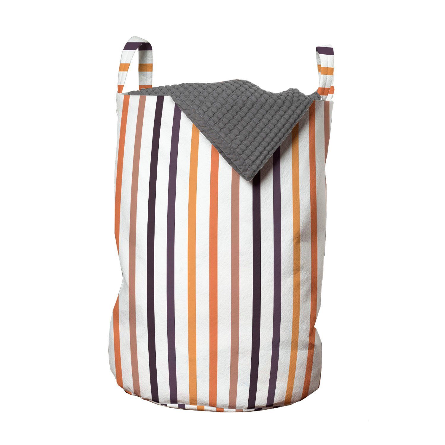 Abakuhaus Wäschesäckchen Wäschekorb mit Griffen Kordelzugverschluss für Waschsalons, Zimt Vertikale Muster Stripes