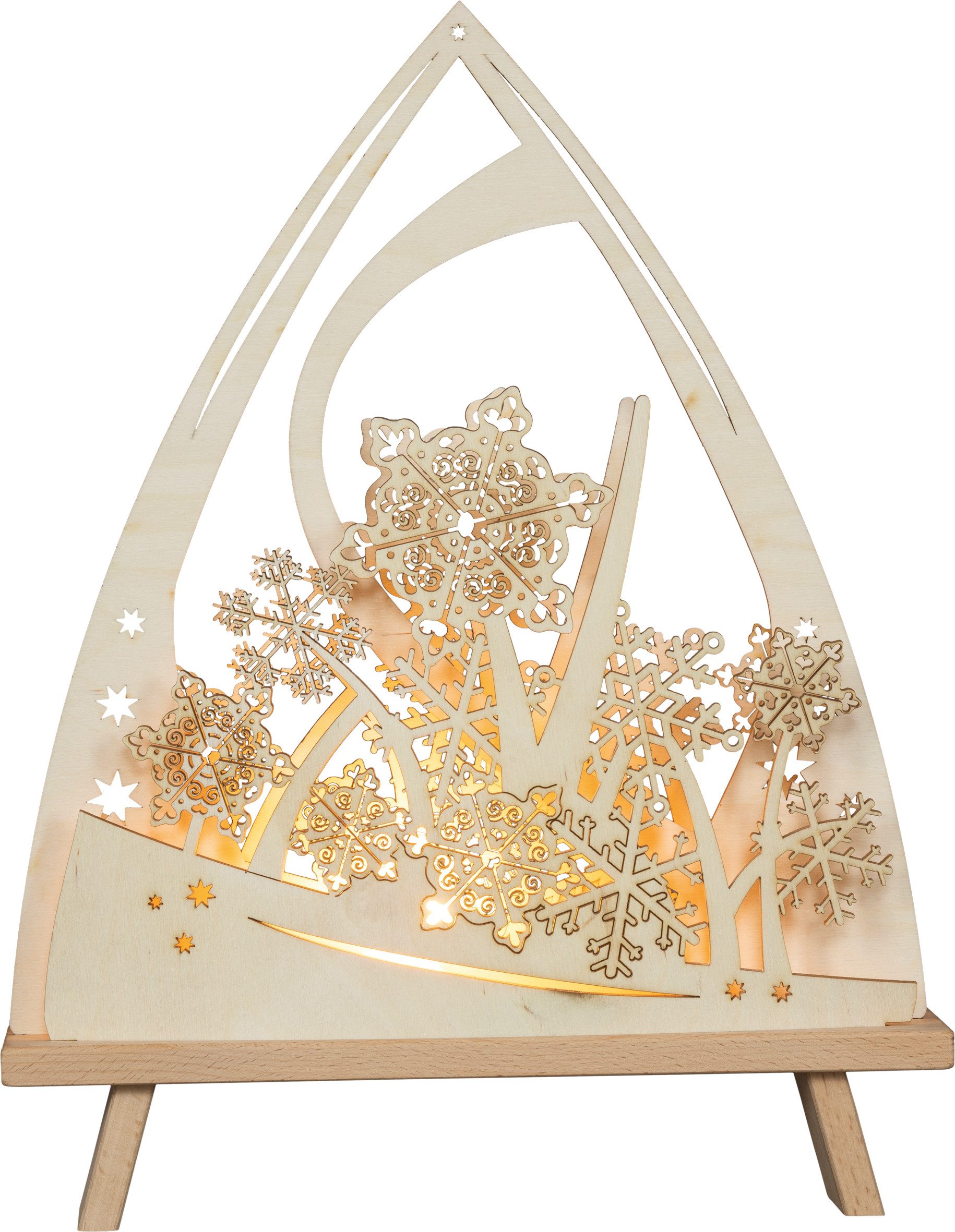 SAICO Original LED Schwibbogen Dekoleuchte-Spitze, Eissterne, inkl. LED-Leuchtmittel, warmweiß, BxHxT: 30x38,5x6 cm