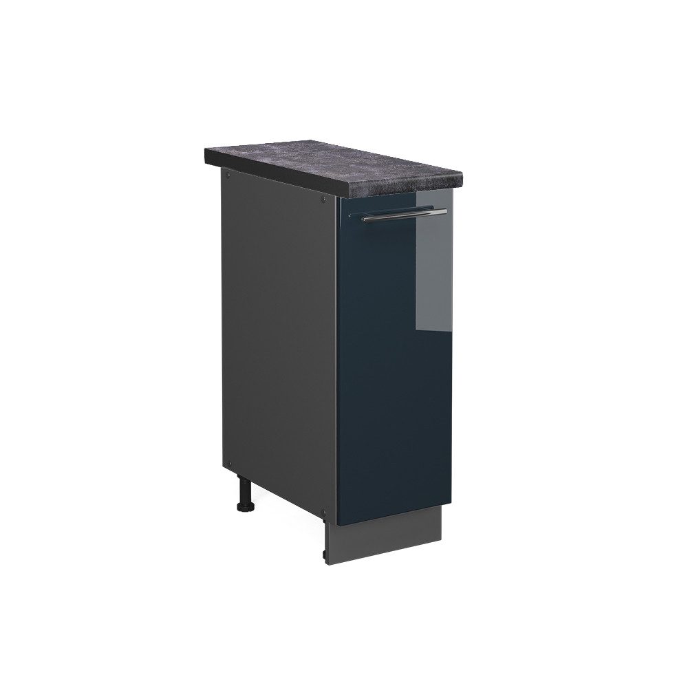 Vicco Unterschrank Fame-Line, Dunkelblau Hochglanz/Anthrazit, 80 günstig online kaufen