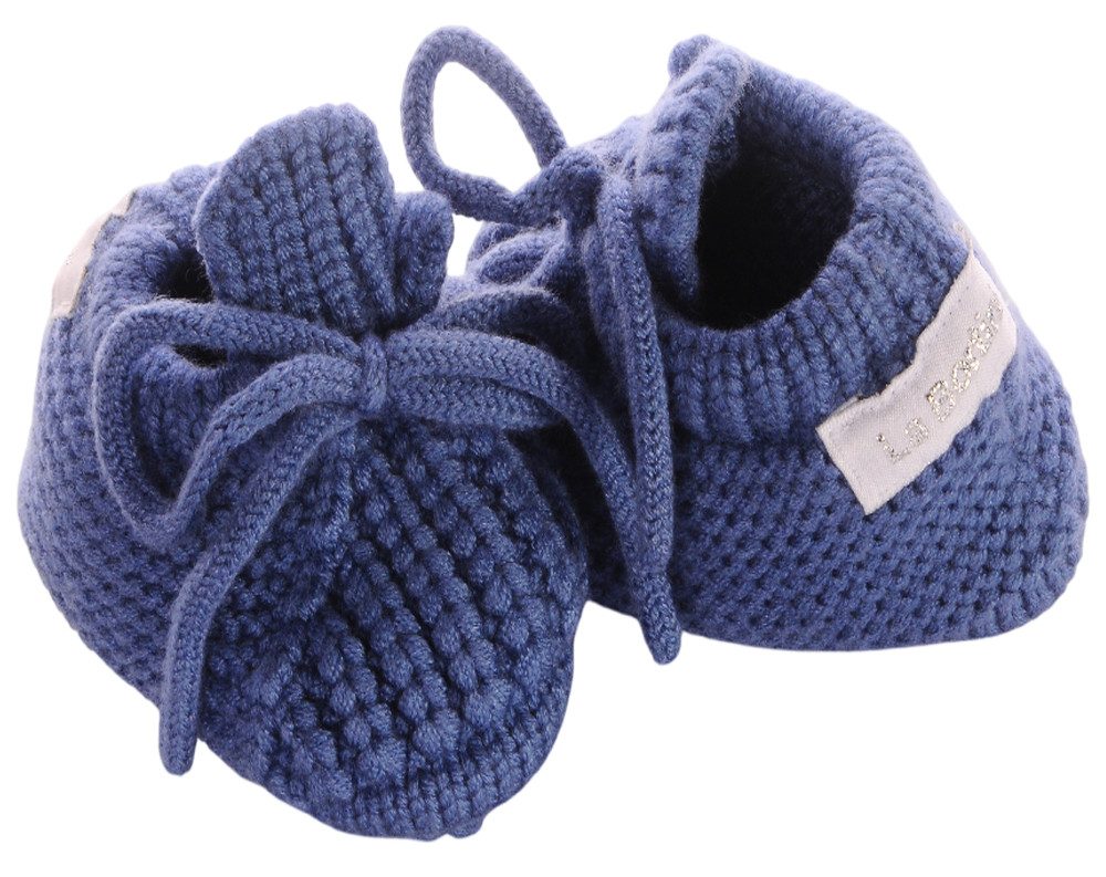 La Bortini Füßlinge Baby Strickschuhe Socken 3-6Mon Stricksocken Erstlingssocken weich, in Blau, für Neugeborene, warme Füßlinge – Bild 5 von 5