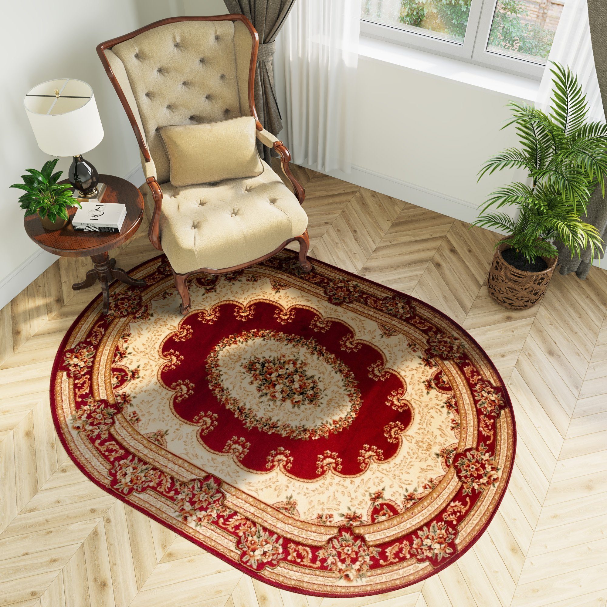 Tapiso Teppich YESEMEK OVAL, oval, Höhe: günstig online kaufen