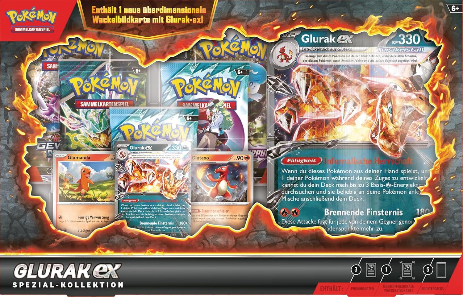 POKÉMON Sammelkarte Glurak-ex Spezial-Kollektion Deutsch
