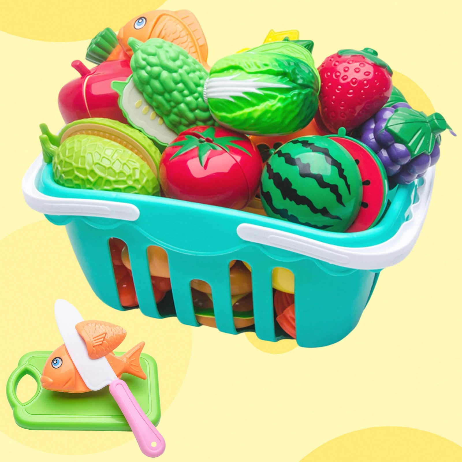 REDOM Spiellebensmittel 75 teiliges Kinder Spiellebensmittel Set, (Lernspie günstig online kaufen