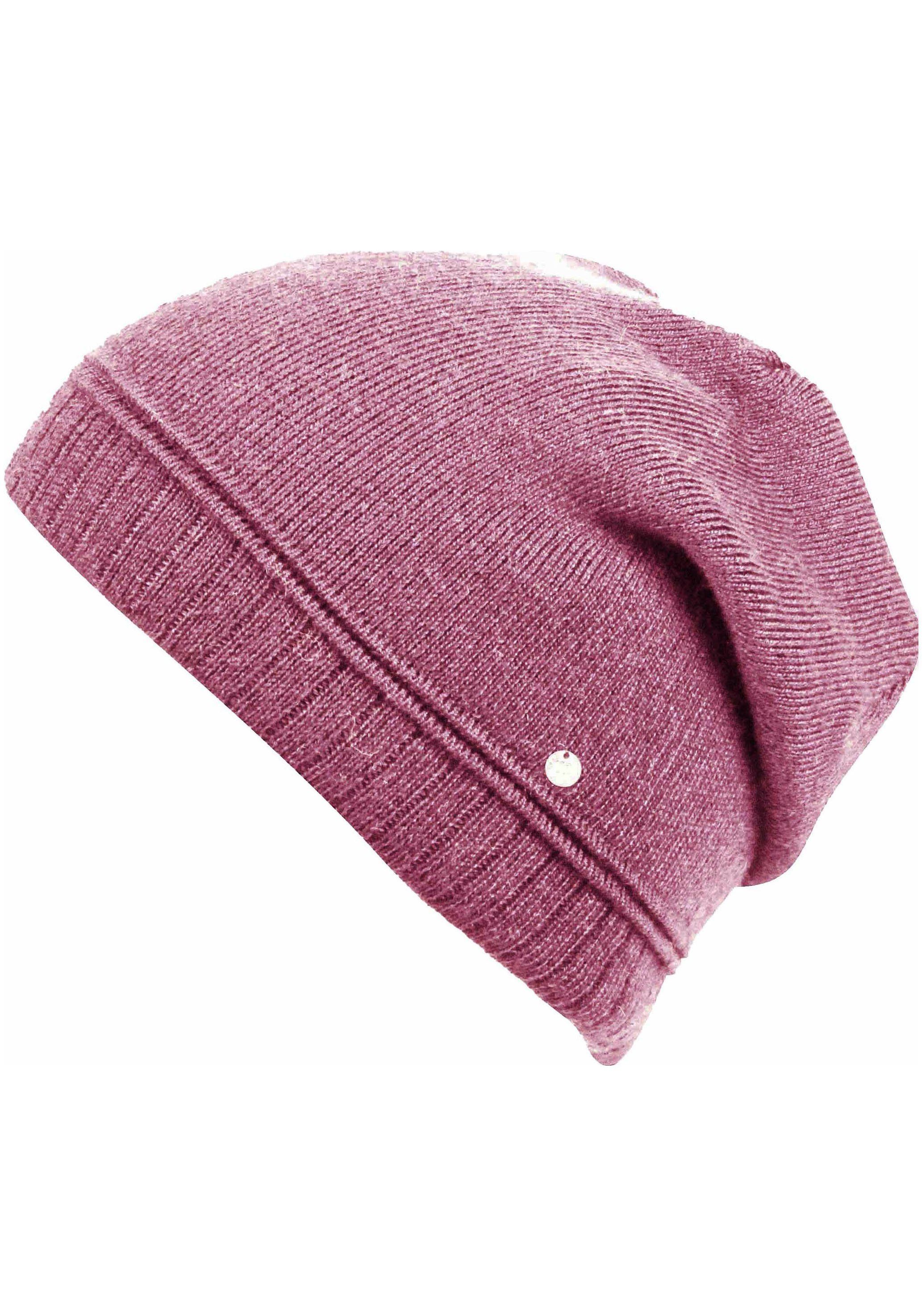 Capelli New York Beanie Feiner Rippenstrick, altrosa-meliert Oversize-Look