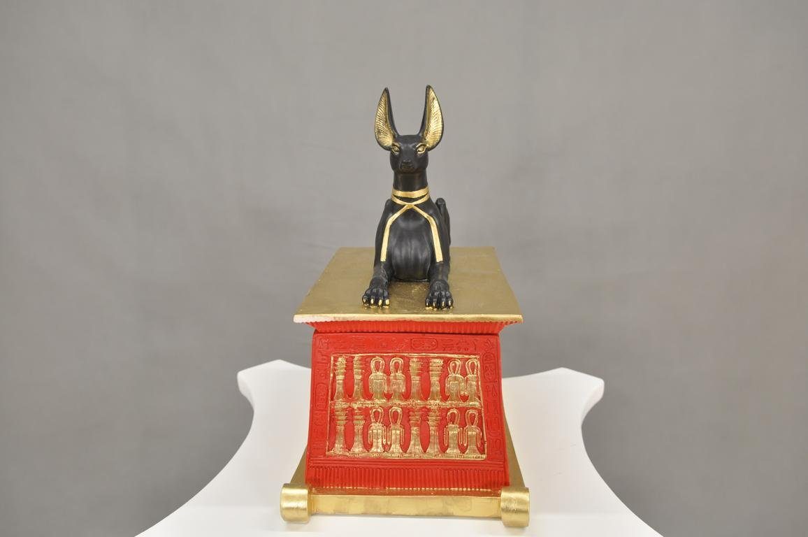 Skulptur Sarkofag Handbemalt Schlüssel JVmoebel Schatule Figur Ägypten Box Kasten