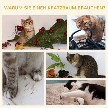 PawHut Kratzbaum 3 Ebenen Katzenbaum Kletterbaum Katzenmöbel mit Sisal Plüsch, 37.5L x 37.5B x 70H cm