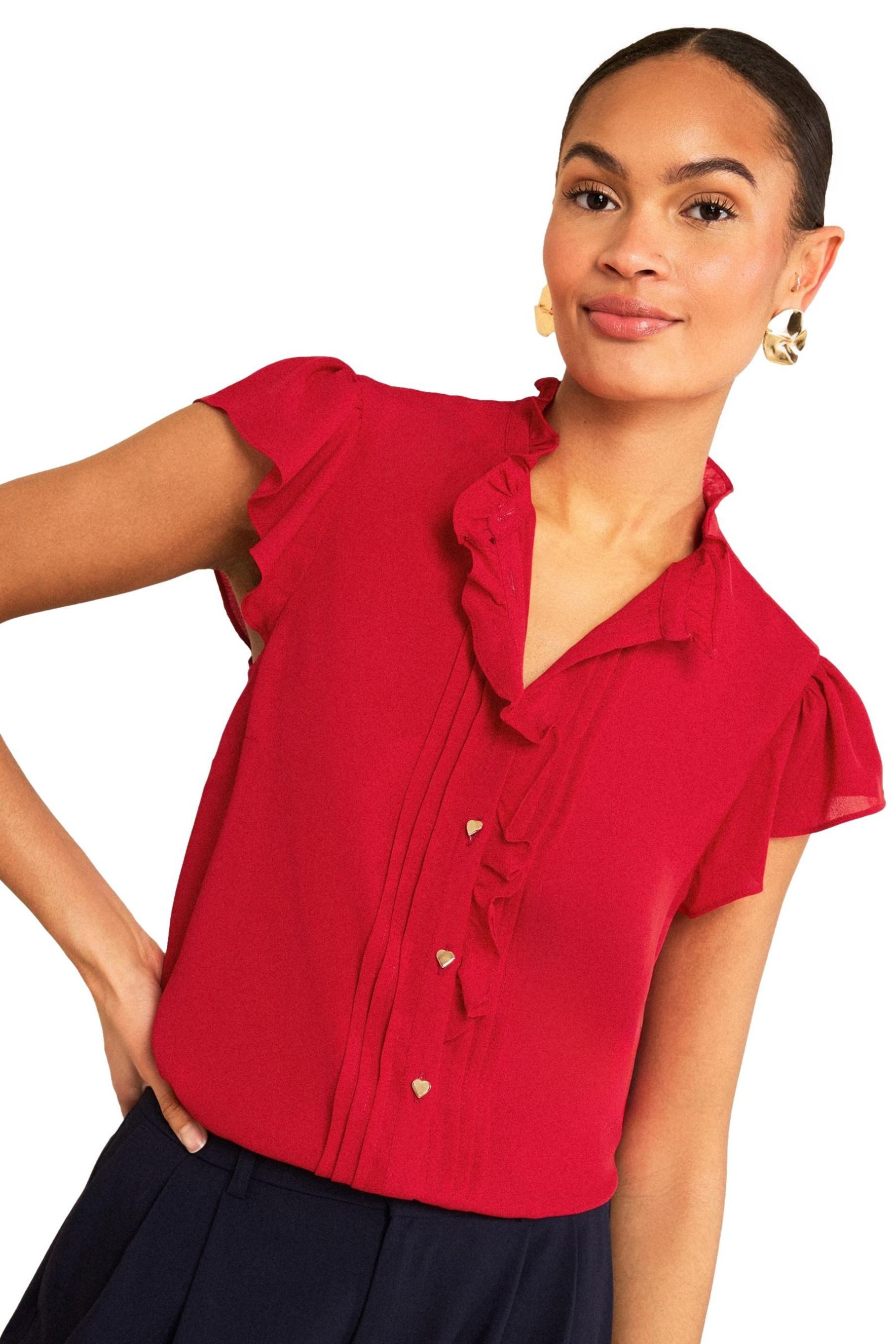 Love & Roses Rüschenbluse Love & Roses Langärmelige Rüschenbluse, Regular (1-tlg)