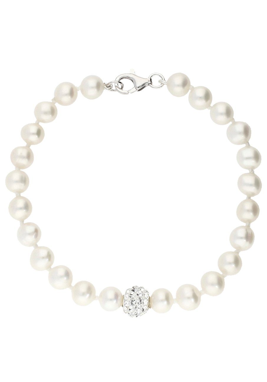 Firetti Armband Schmuck Geschenk Armschmuck Armkette Perlarmband Glitzer, mit Kristall - mit Süßwasserzuchtperle