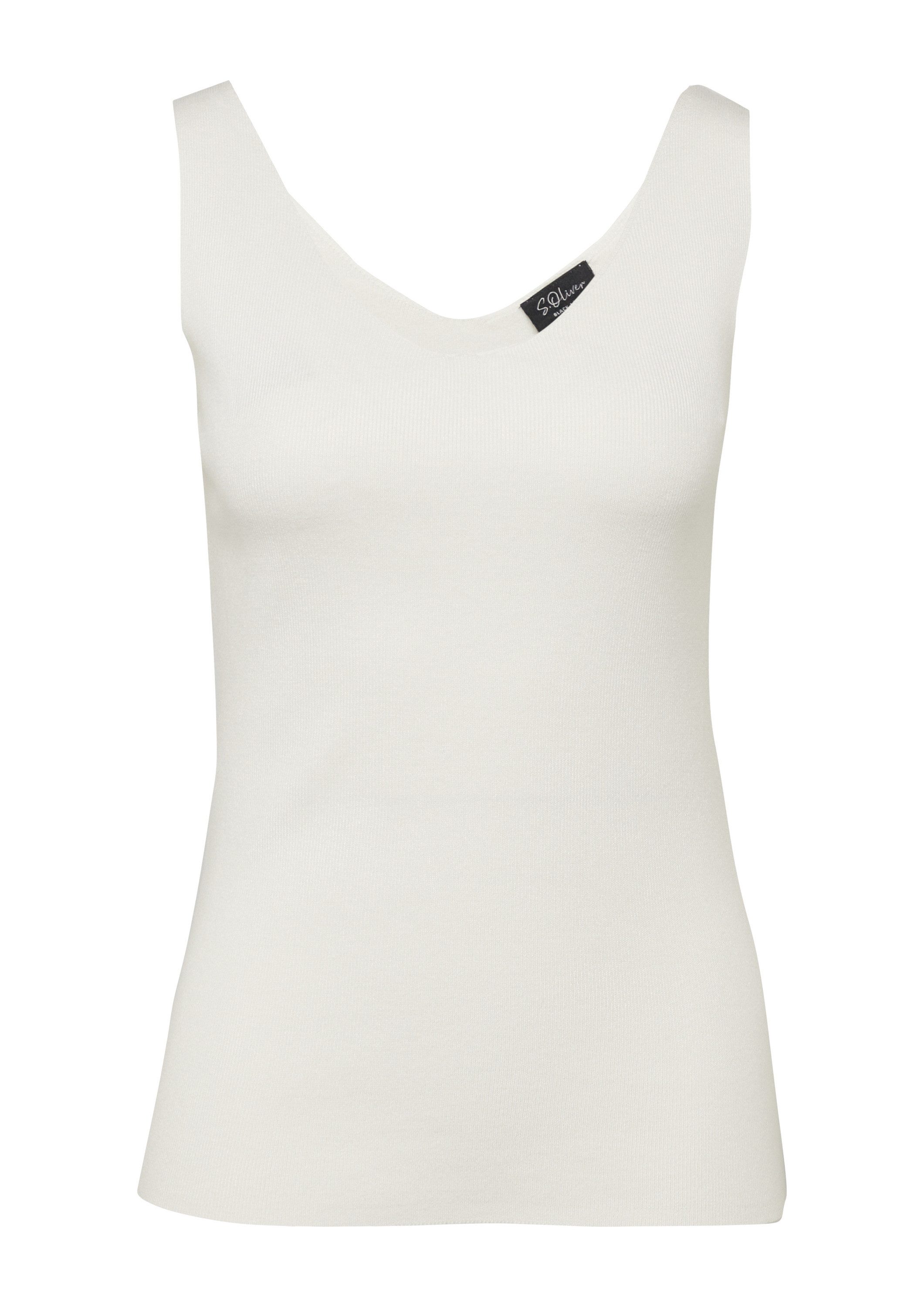 s.Oliver Muskelshirt Strickpullunder Feinstrick-Top aus Viskosemix im Slim Fit