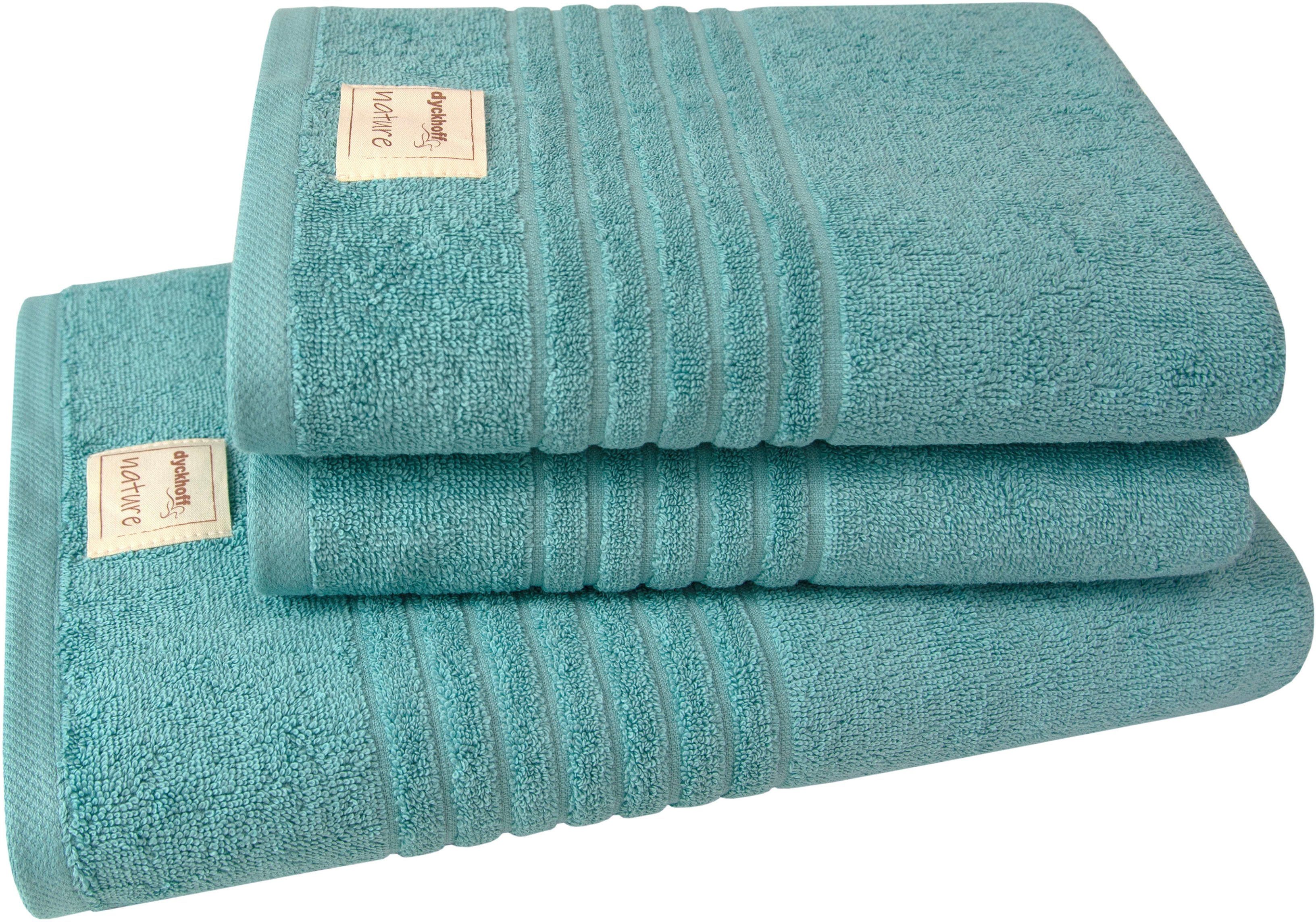 Dyckhoff Handtuch Set Nature, Frottier (Set, 3-St), 3er Set: 2x Handtücher, je 50 x 100 cm & 1x Badetuch 70 x 140 cm
