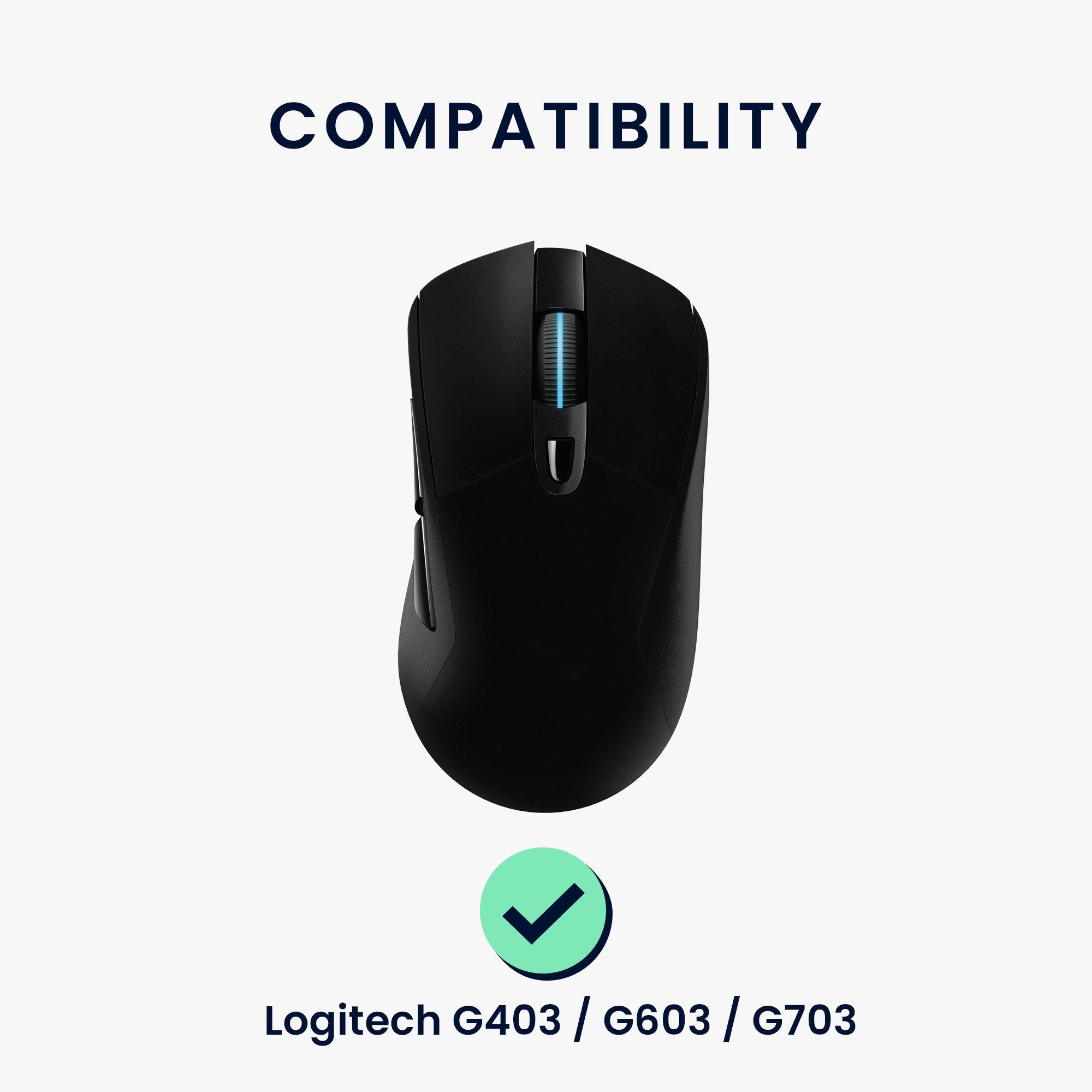 kwmobile Mausfüße Mouse Feet Sticker für Logitech G403 / G603 / G703 (1-St), Ersatz Glider Mausfüße passgenau - Glides in Schwarz