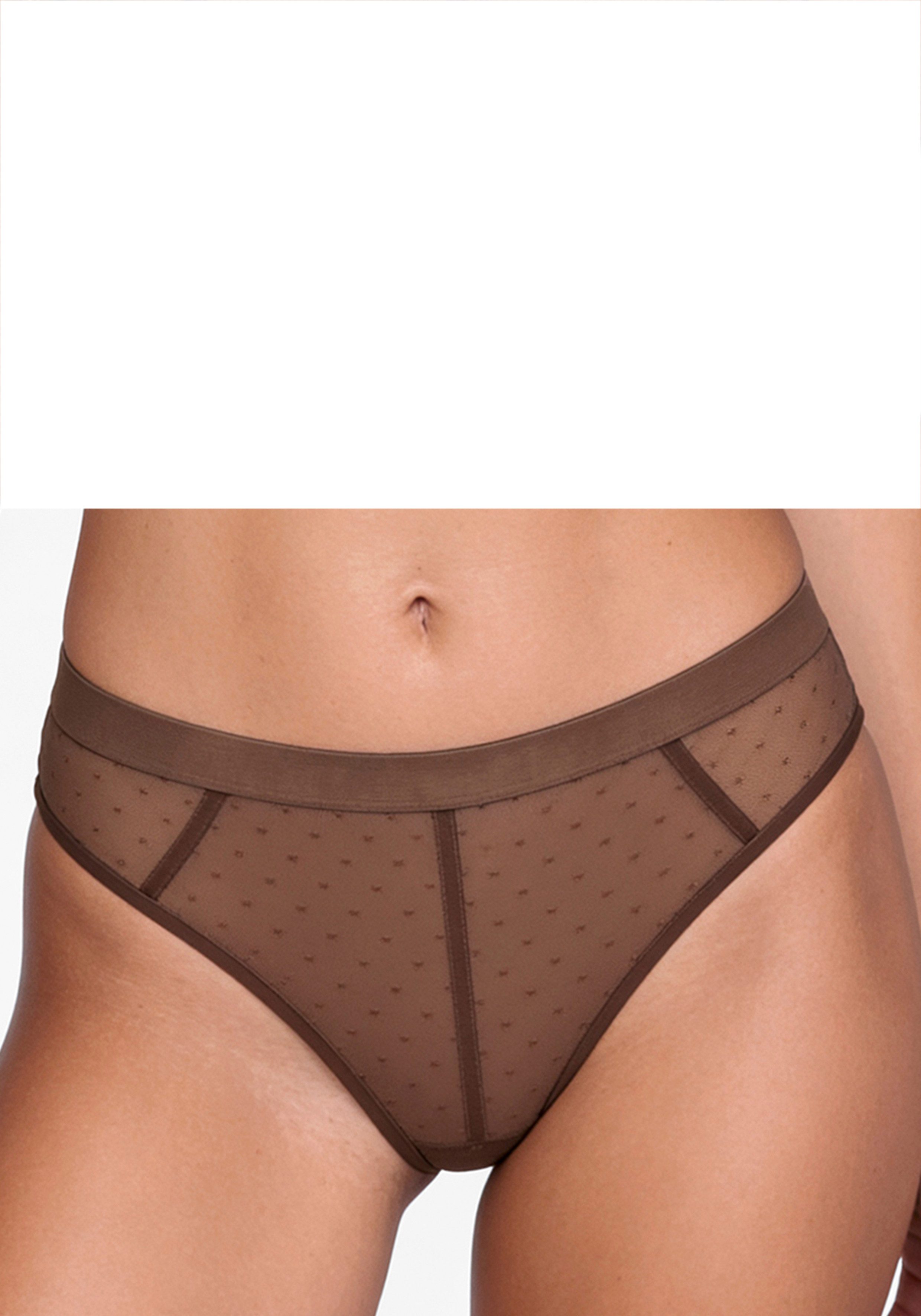 Vivance by Lascana String Ava aus transparentem Mesh in Pünktchen-Optik, transparente Unterwäsche