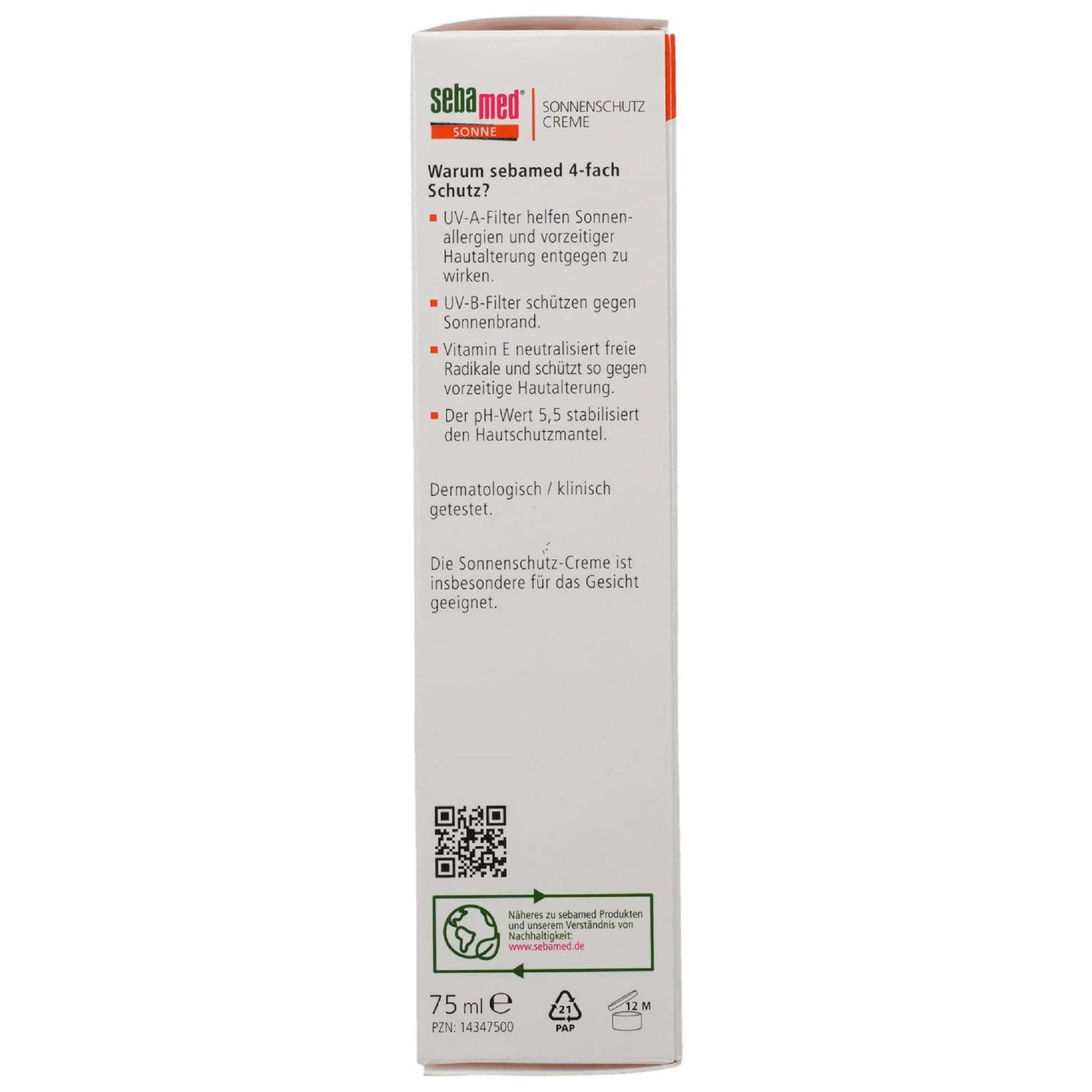 sebamed Sonnenschutzcreme SEBAMED Sonnenschutz Creme LSF 30 75ml PZN 14347500