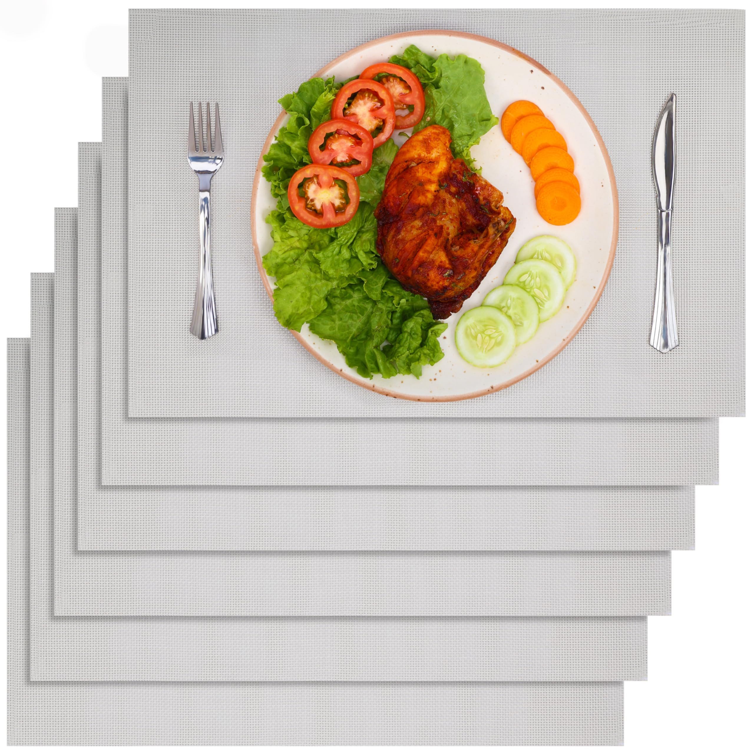 Belle Vous Platzset Belle Vous 6er Pack Grauer PVC-Tischsets - rutschfeste günstig online kaufen