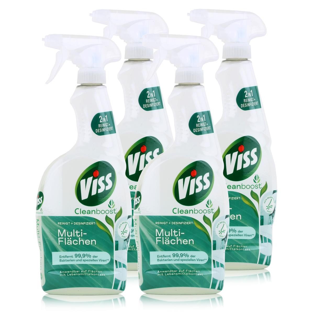 Viss Cleanboost Multi-Flächen 750ml - Allzweckreiniger (4er Pack) Allzweckreiniger