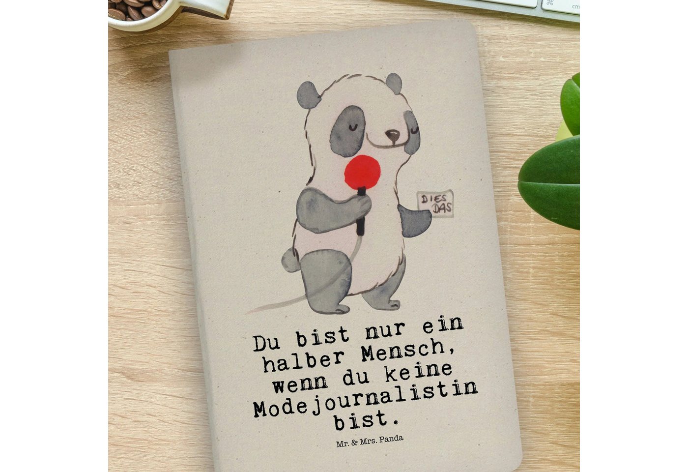 Thumbnail - Mr. & Mrs. Panda Notizbuch Modejournalistin Herz - Transparent - Geschenk, DIN A4 Ideenbuch, Fir Mr. & Mrs. Panda, Kreat...