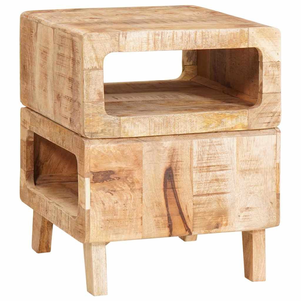 vidaXL Beistelltisch Beistelltisch mit Regal Braun 40 x 40 x 49 cm Massivholz (1-St)