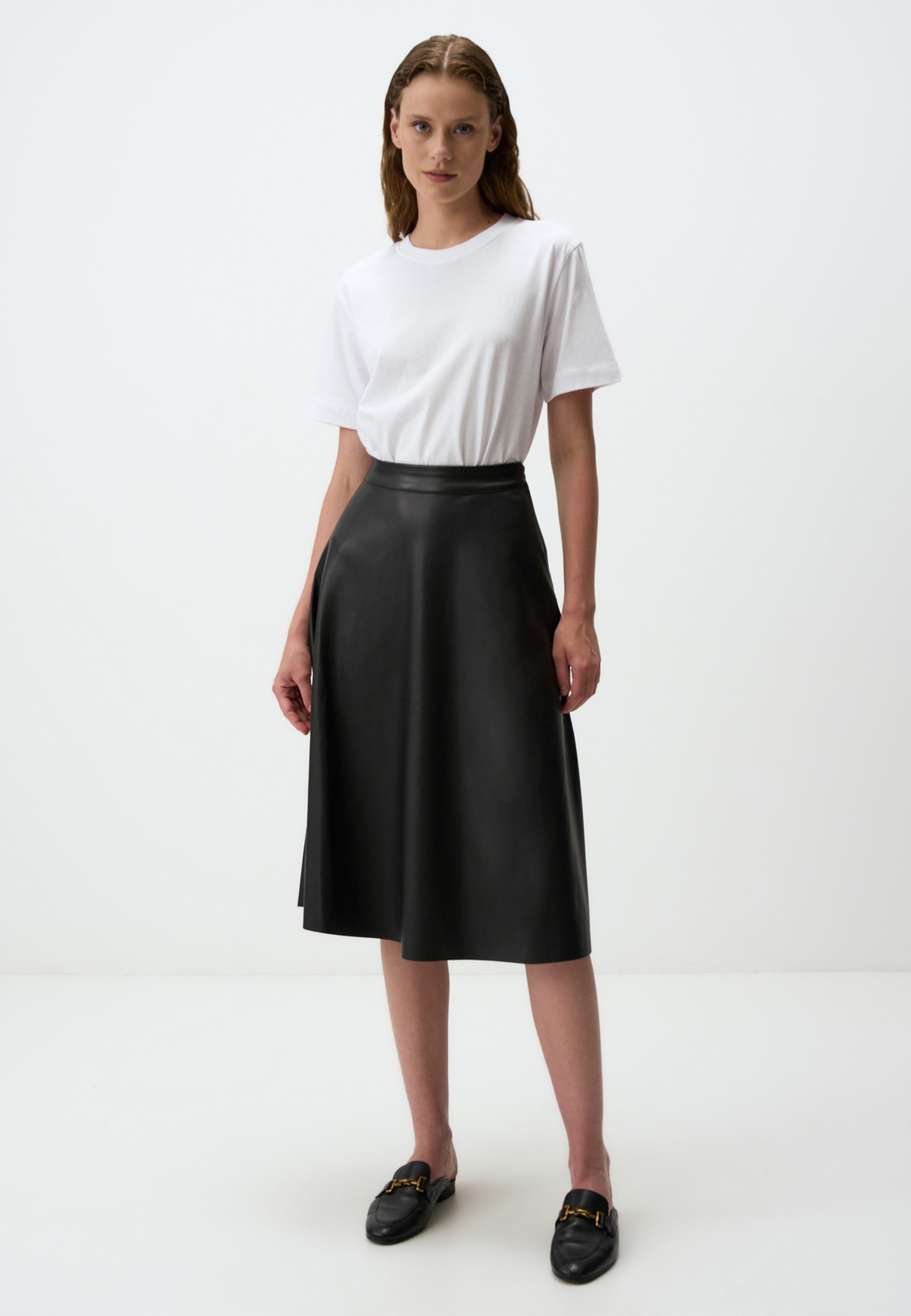 Minirock Schwarz Hohe Taille A-Linie Rock