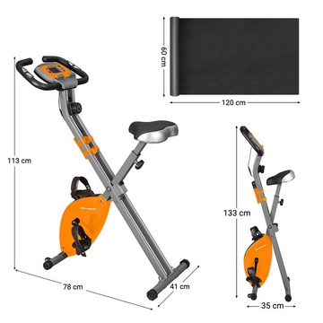 SONGMICS Heimtrainer, Fitnessbike, bis 100 kg belastbar, klappbar