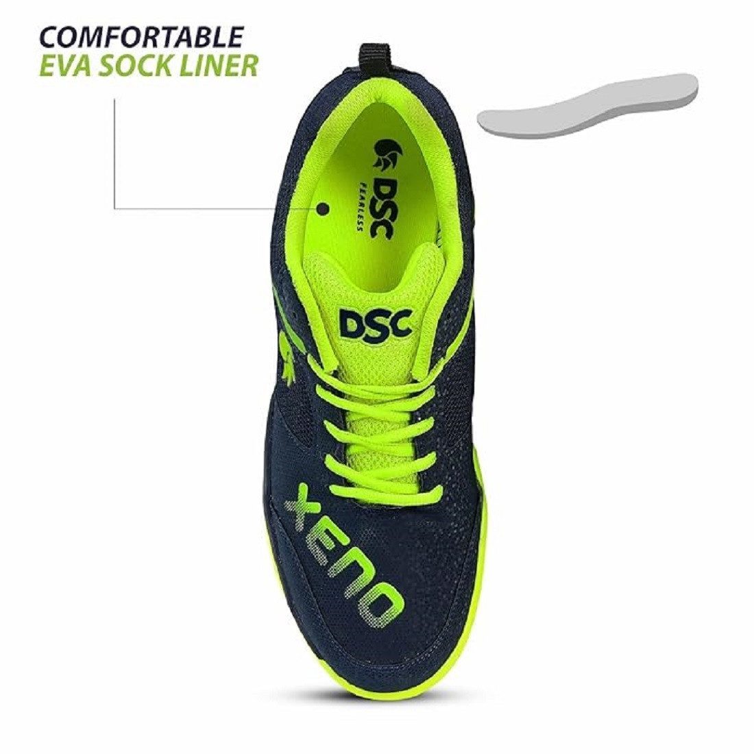 DSC Xeno Badmintonschuhe, Für Herren und Jungen Badmintonschuh (1 Paar Badmintonschuhe, Mit nicht abfärbender Laufsohle aus natürlichem Kreppgummi) Atmungsaktives und strukturiertes Design