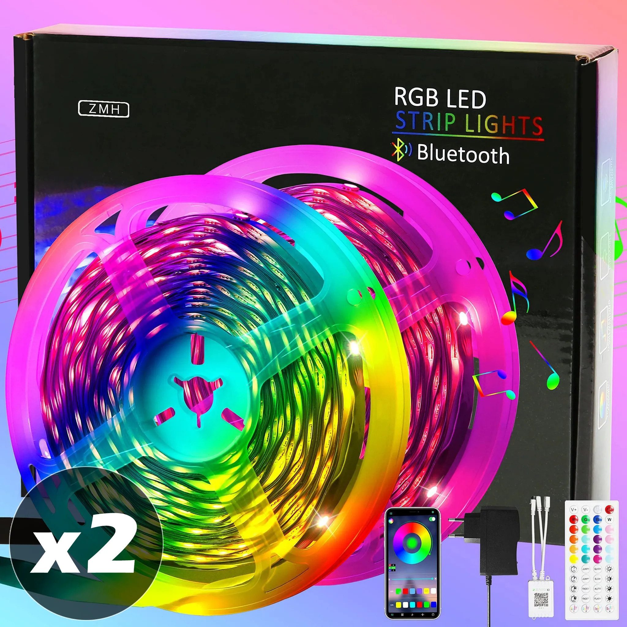 Nettlife LED Stripe Selbstklebend RGB APP-Steuerung günstig online kaufen