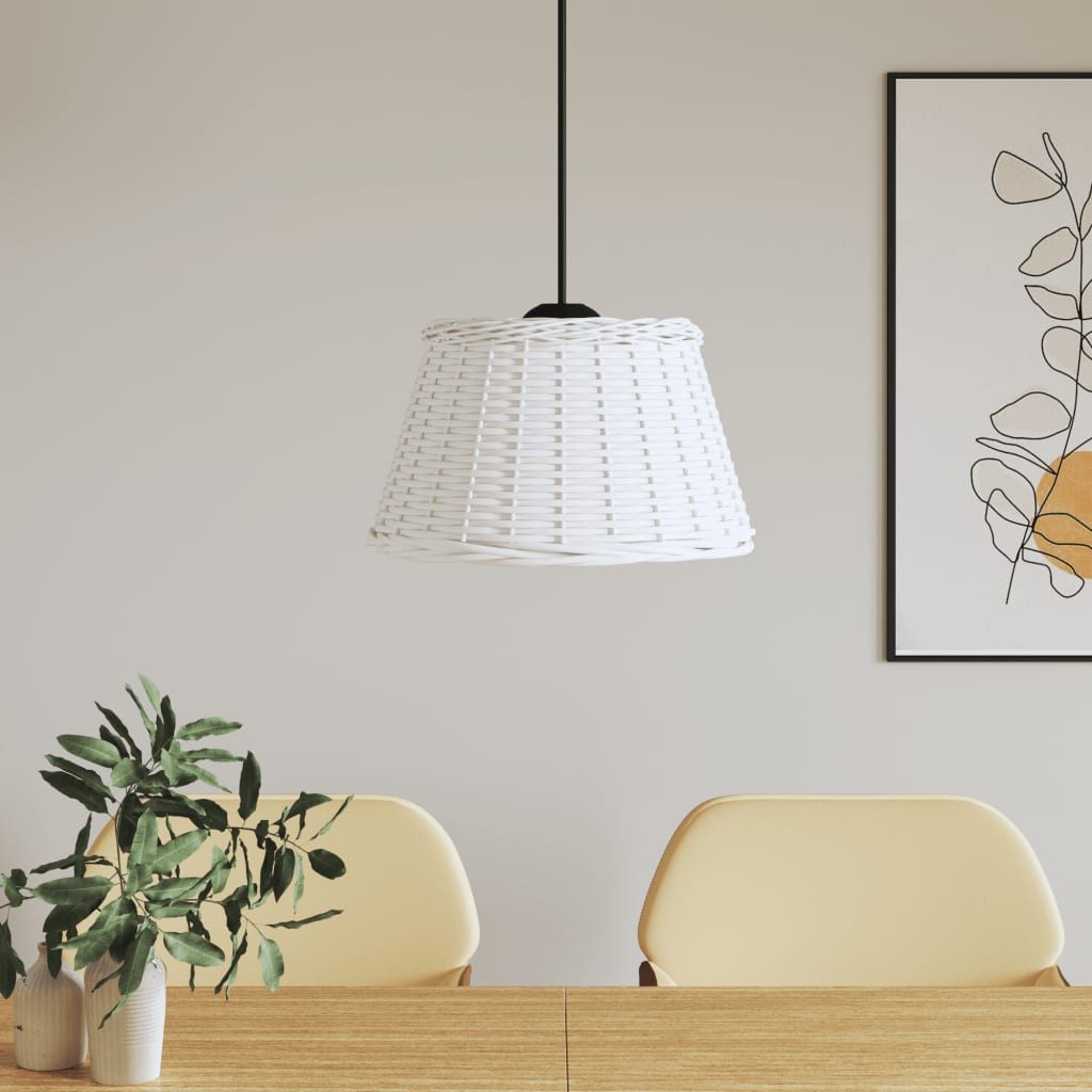 vidaXL Deckenleuchten Lampenschirm Weiß Ø50x30 cm Korbweide