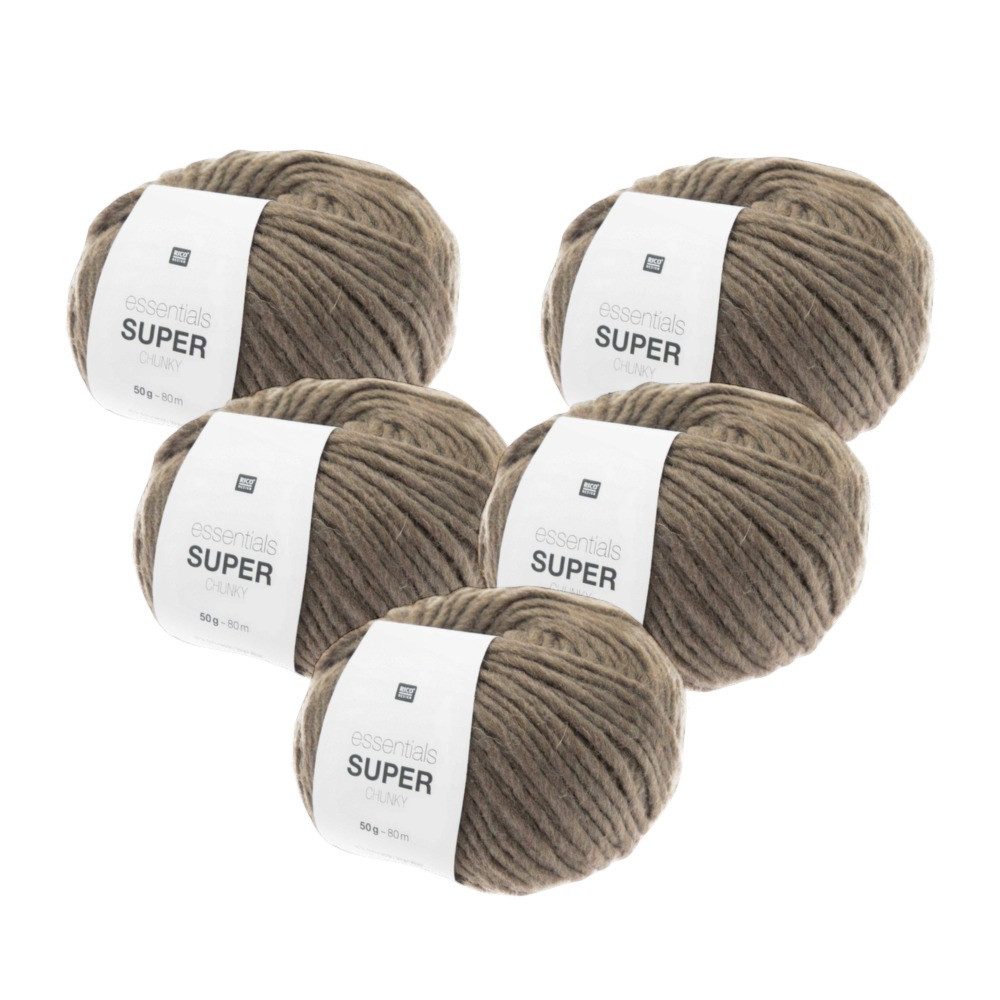 Rico Design 5 x RICO ESSENTIALS SUPER CHUNKY Häkelwolle, 160 m