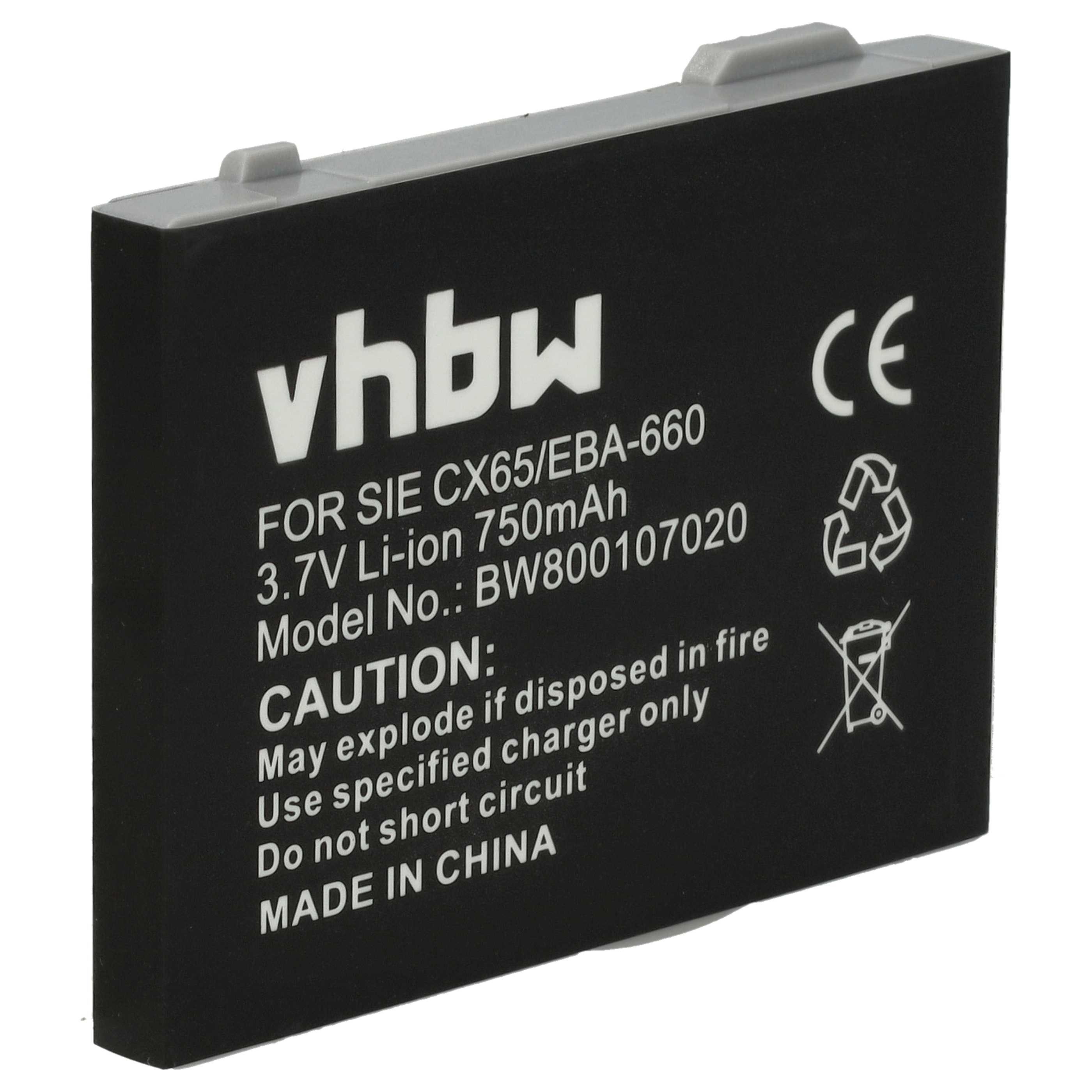 vhbw Akku passend für Siemens CXV65, M65, M75, M81, CXT70, S65V, S66, Smartphone-Akku Akku Li-Ion 750 mAh (3,7 V, 1 St), Leistungsfähiger Austausch-Akku für Telefon, Smartphone