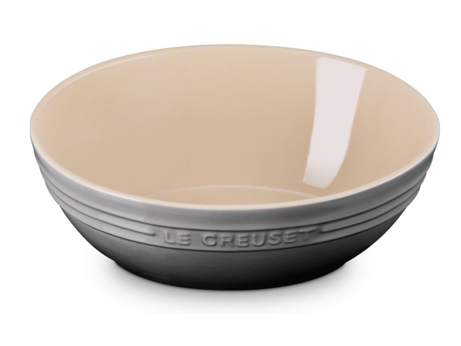 LE CREUSET Servierschale Servierschale rund flint 3,2l, Steinzeug, (Servierschalen)