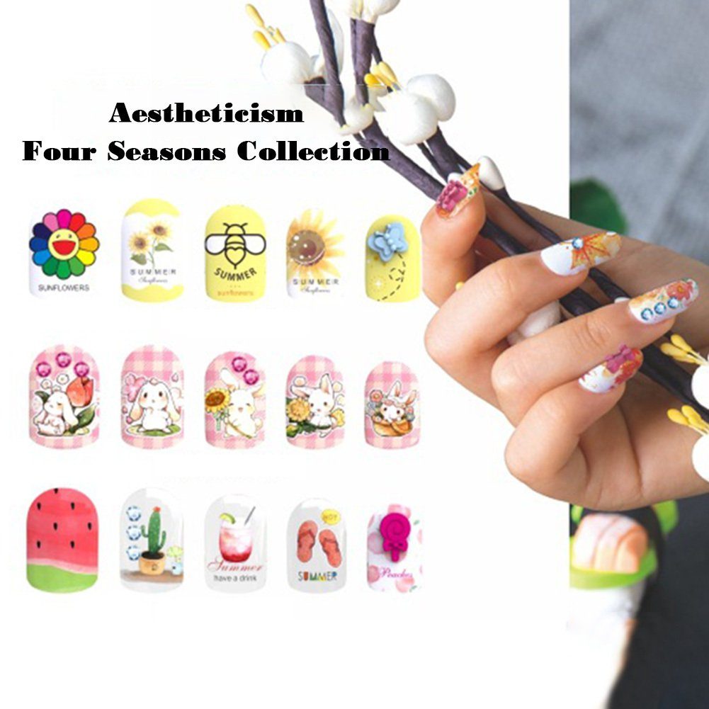 Blusmart Nageldesign Zubehör Spielzeug Nail Für Modische, Cartoon, classic Aufkleber Kinder, 3D-Nagelaufkleber, cartoon