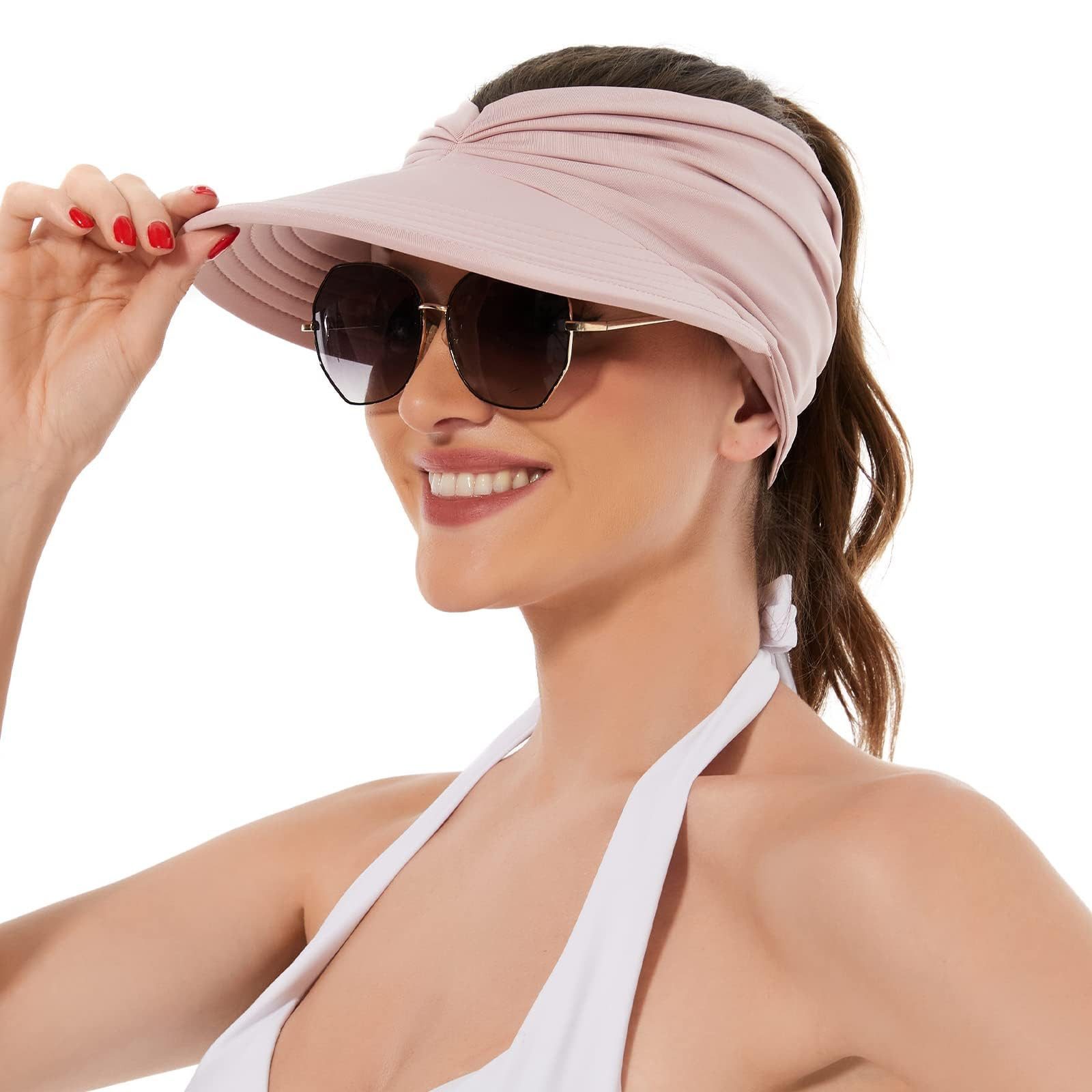 Coonoor Strohhut Sun Visor Hüte für Damen, verstellbare leichte Sommerhut