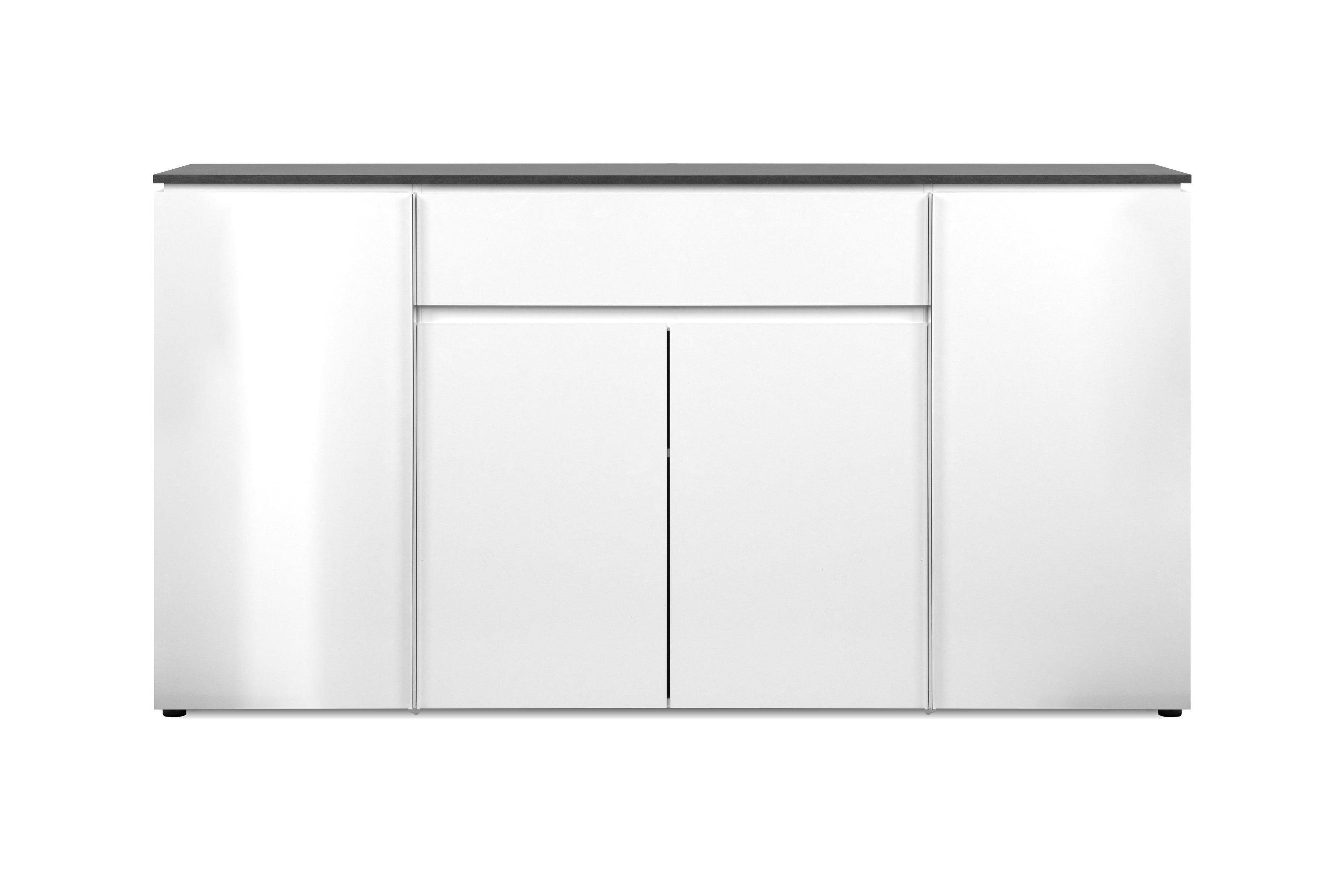 Finori Sideboard in Matera / weiß HGL - 177,5x92x40cm (BxHxT)