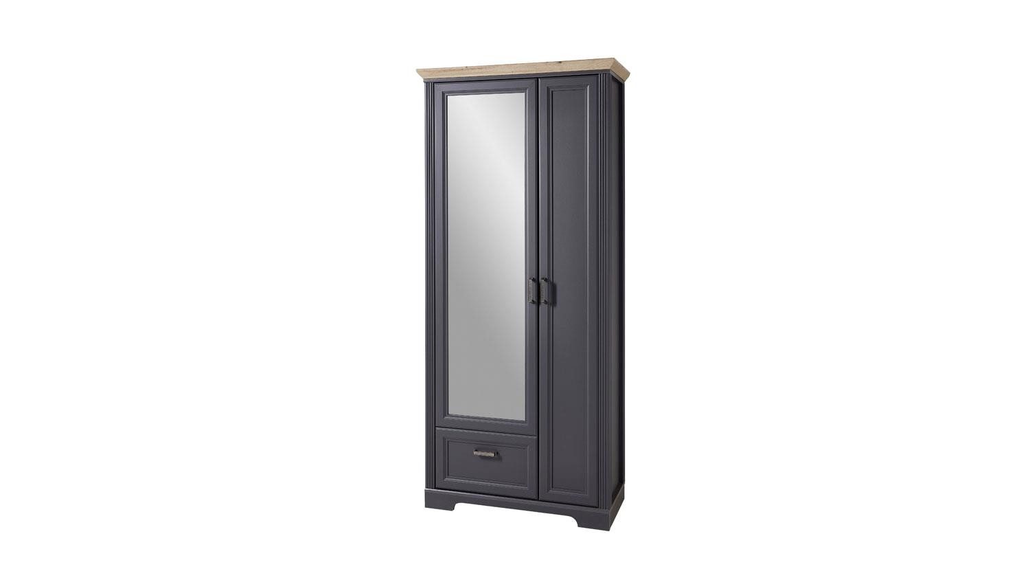 Innostyle Garderobenschrank Garderobenschrank Jasmin in graphit und Artisan Eiche 93x204
